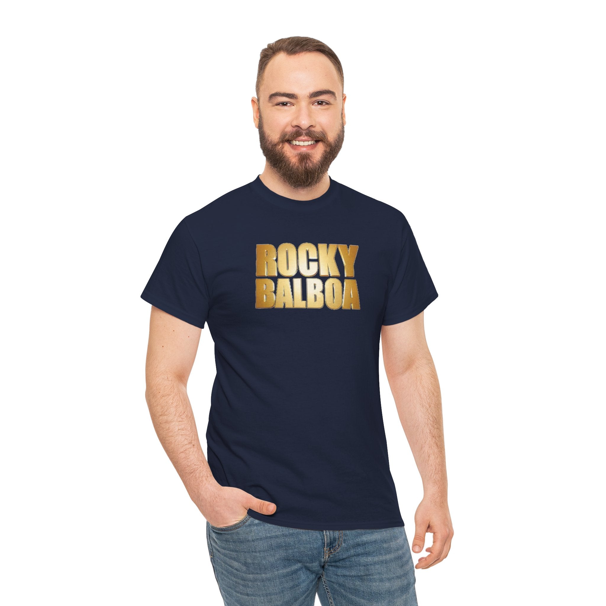 Rocky Balboa Gold Logo Tee — Retro Boxing Movie Fan T-Shirt