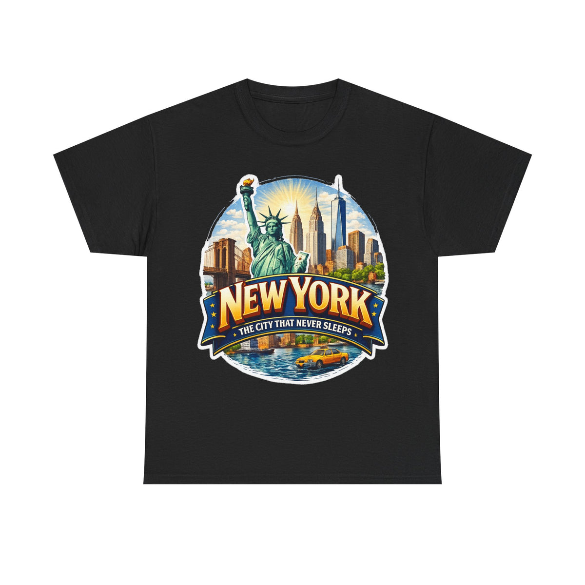 New York City T-Shirt - 'The City That Never Sleeps' Vintage Skyline Tee
