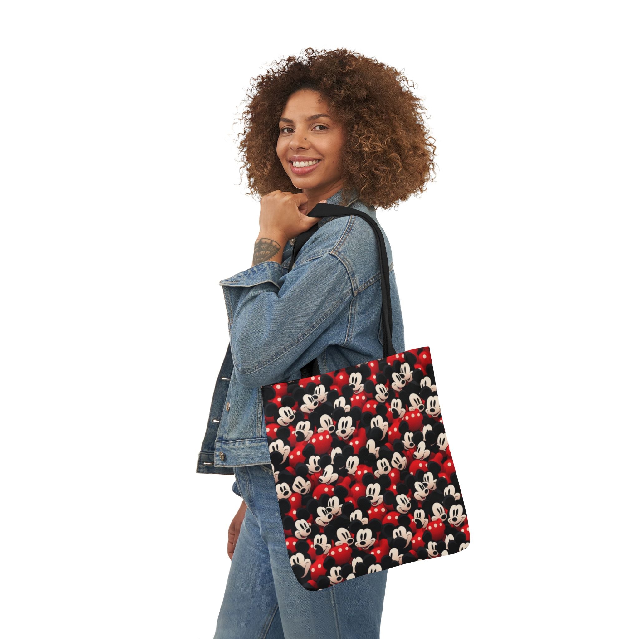 Mickey Mouse Canvas Tote — Retro Cartoon Character Allover Print