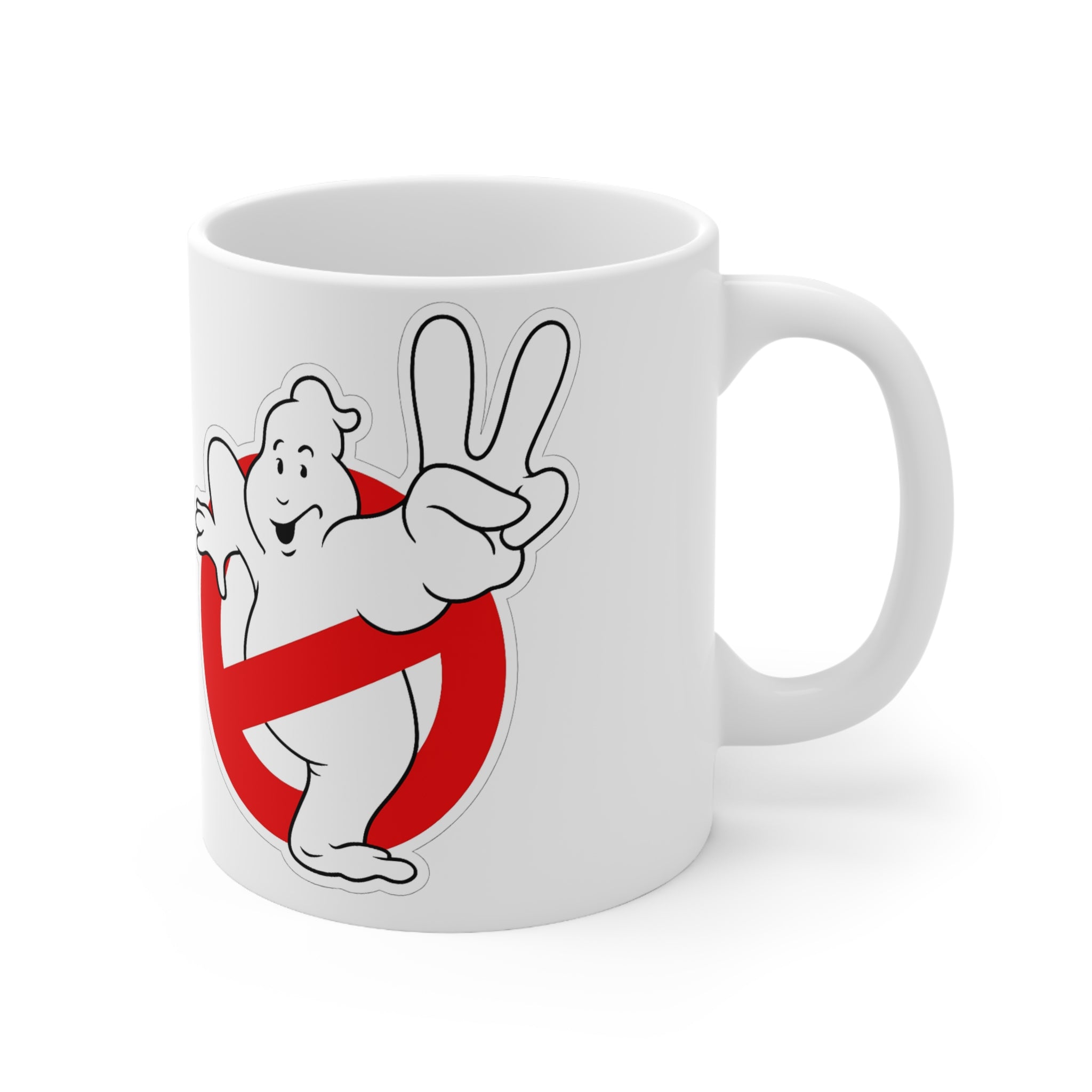 Ghostbusters 2 Logo Mug — Retro Ghost Logo Ceramic Coffee Cup (11oz & 15oz)