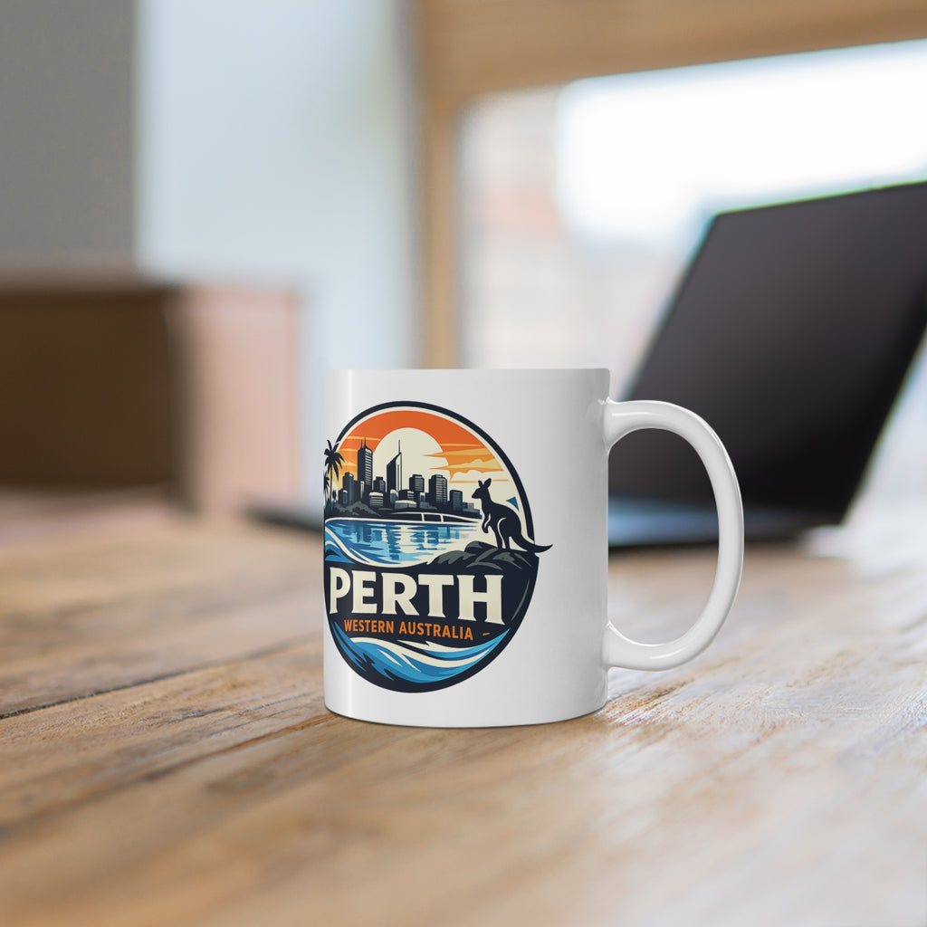 Perth Skyline Ceramic Mug — Western Australia Souvenir Coffee Cup (11oz & 15oz)
