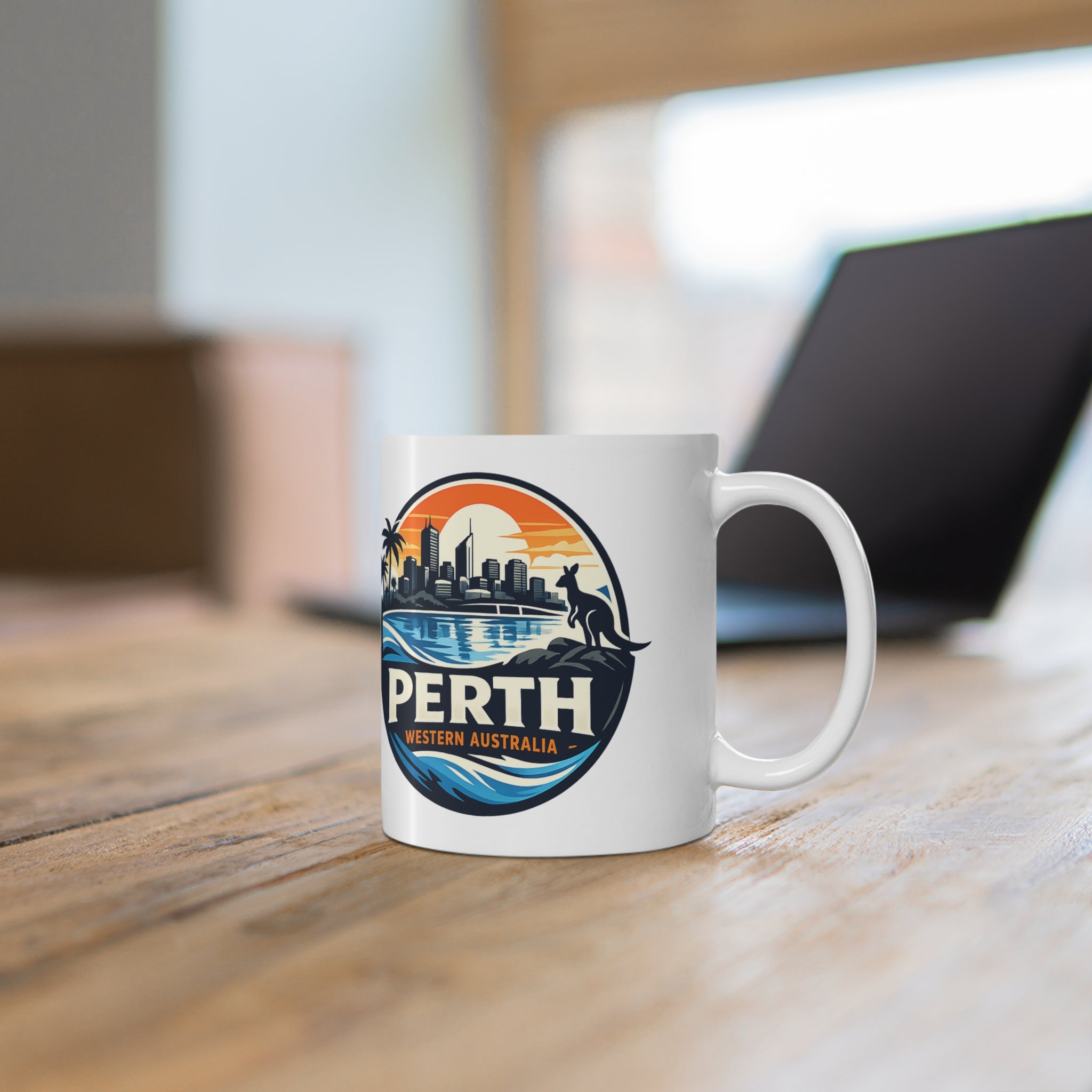 Perth Skyline Ceramic Mug — Western Australia Souvenir Coffee Cup (11oz & 15oz)