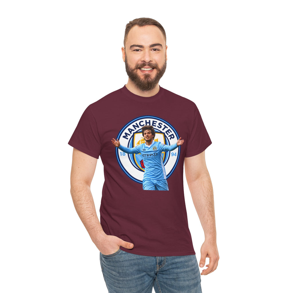 David Silva Manchester Legend Football Tee — Player Celebration Design