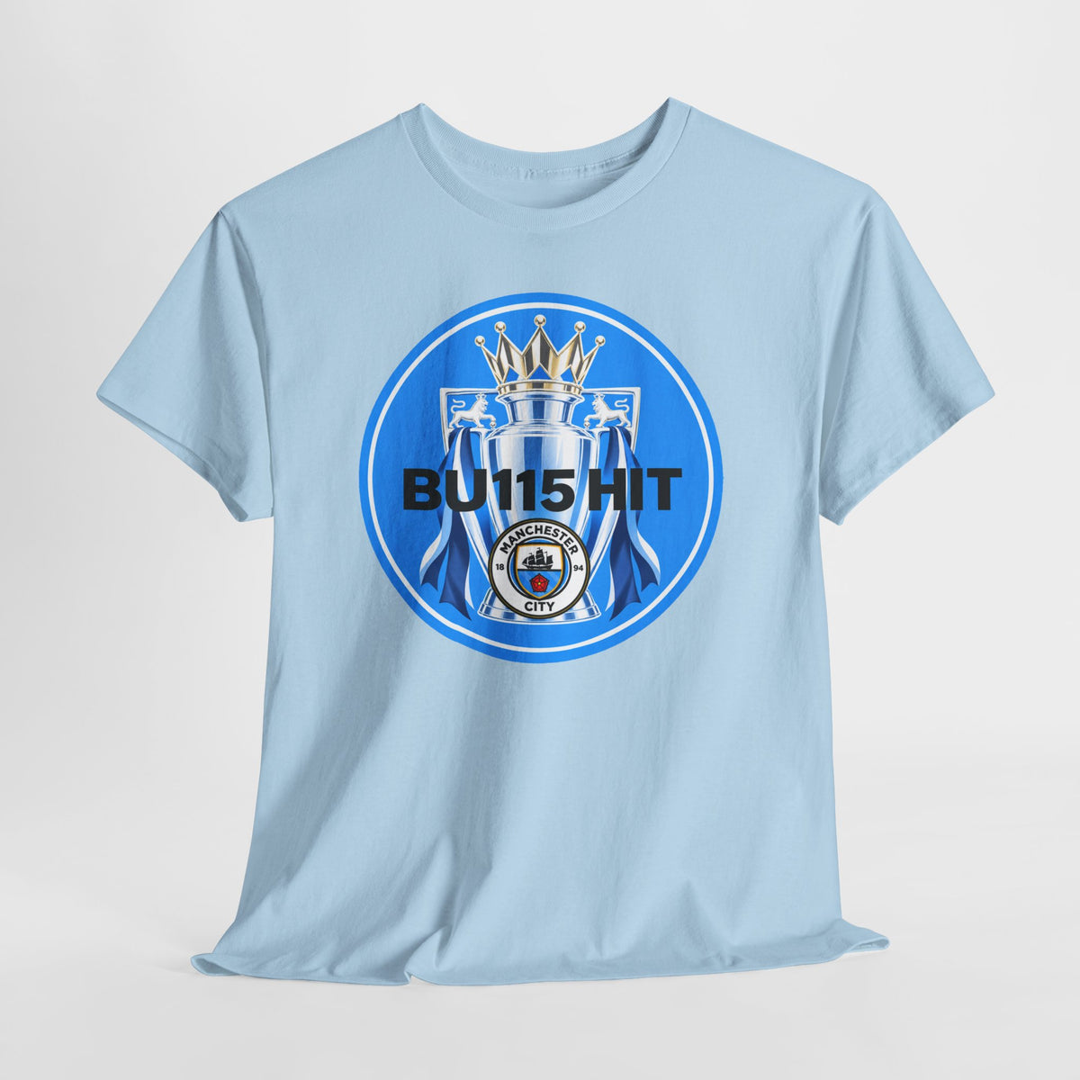 Manchester City Anti Premier League Charges Cotton T-Shirt — 'BU11SH1T' Blue Crown Football Shirt