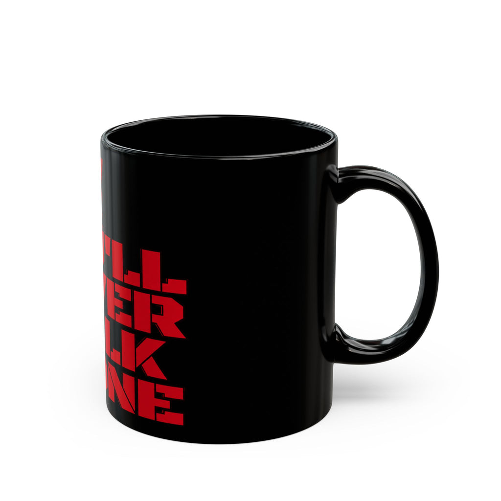 You'll Never Walk Alone Black Mug — Liverpool FC Red Crest Coffee Cup (11oz/15oz)