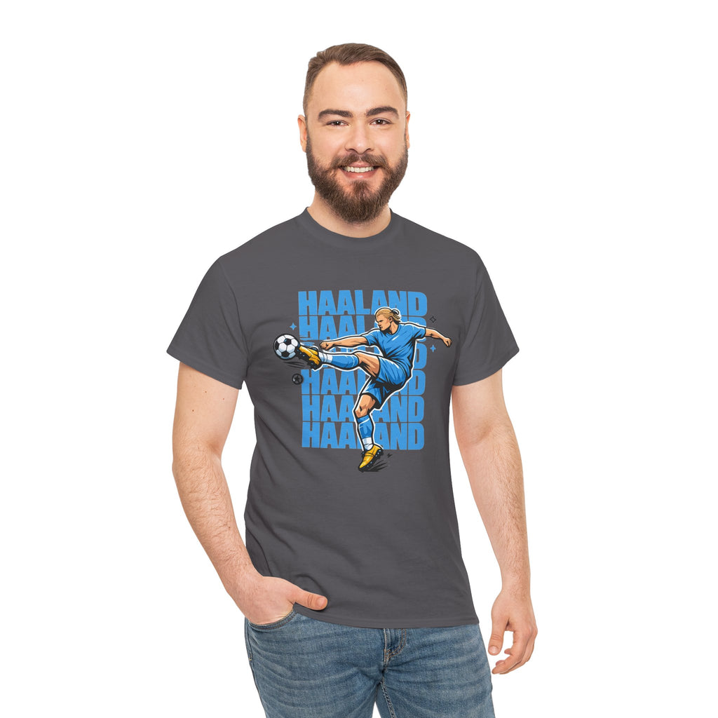 Haaland Manchester City Inspired Cotton T-Shirt — Striker Action Graphic Football Shirt