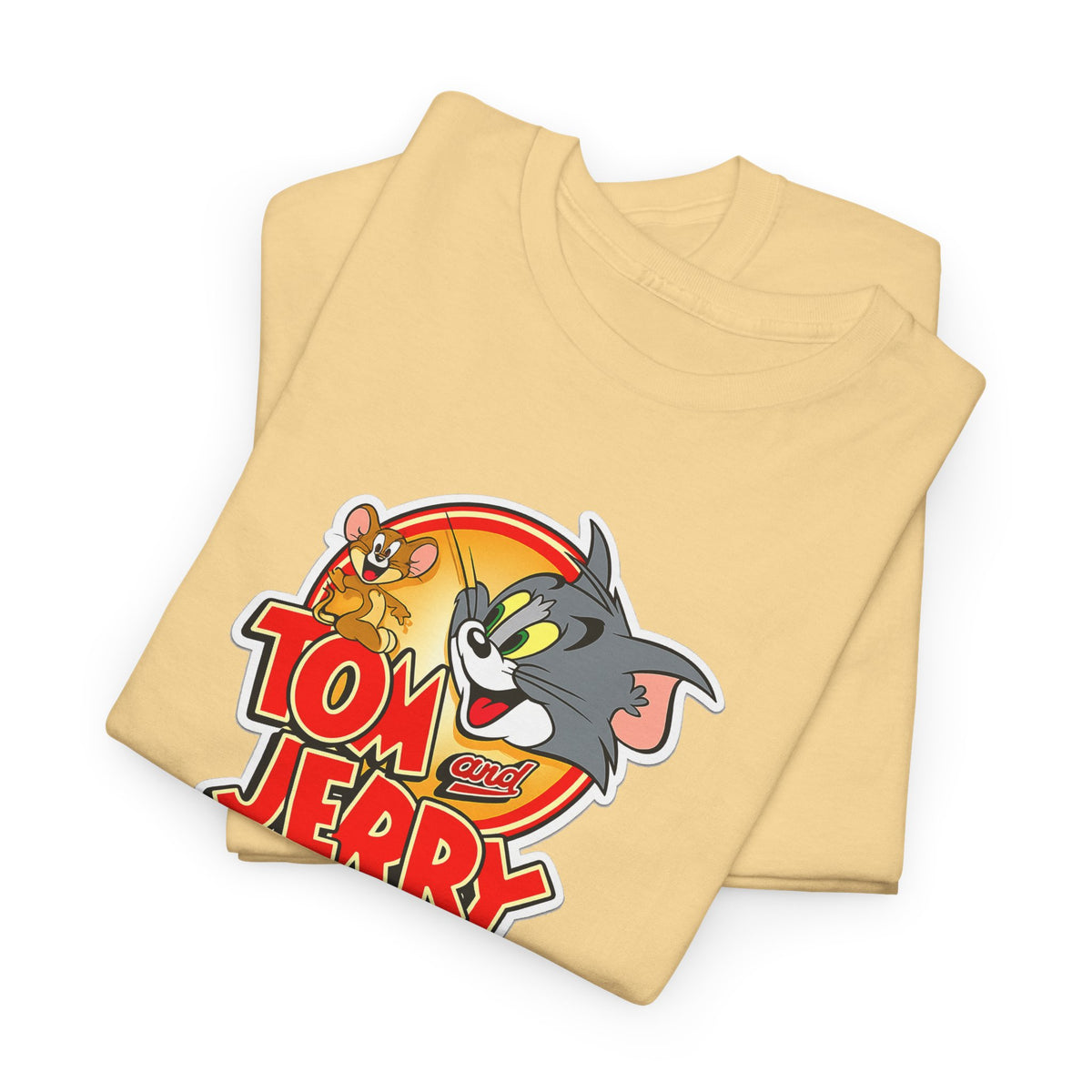 Tom & Jerry Retro Logo Cotton Tee — Classic Cartoon Graphic T-Shirt