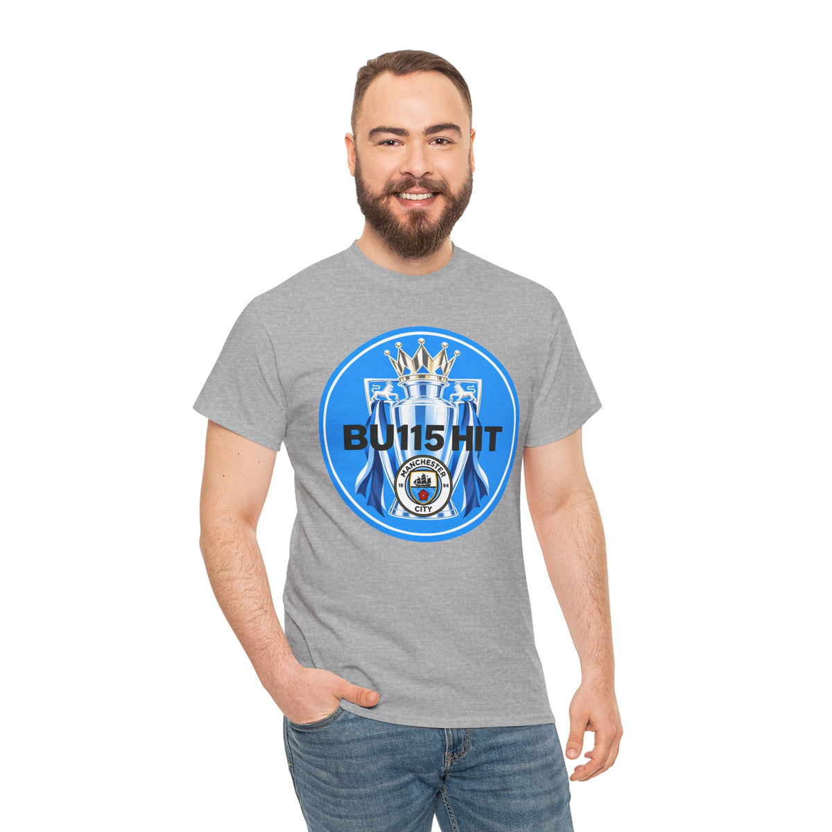 Manchester City Anti Premier League Charges Cotton T-Shirt — 'BU11SH1T' Blue Crown Football Shirt