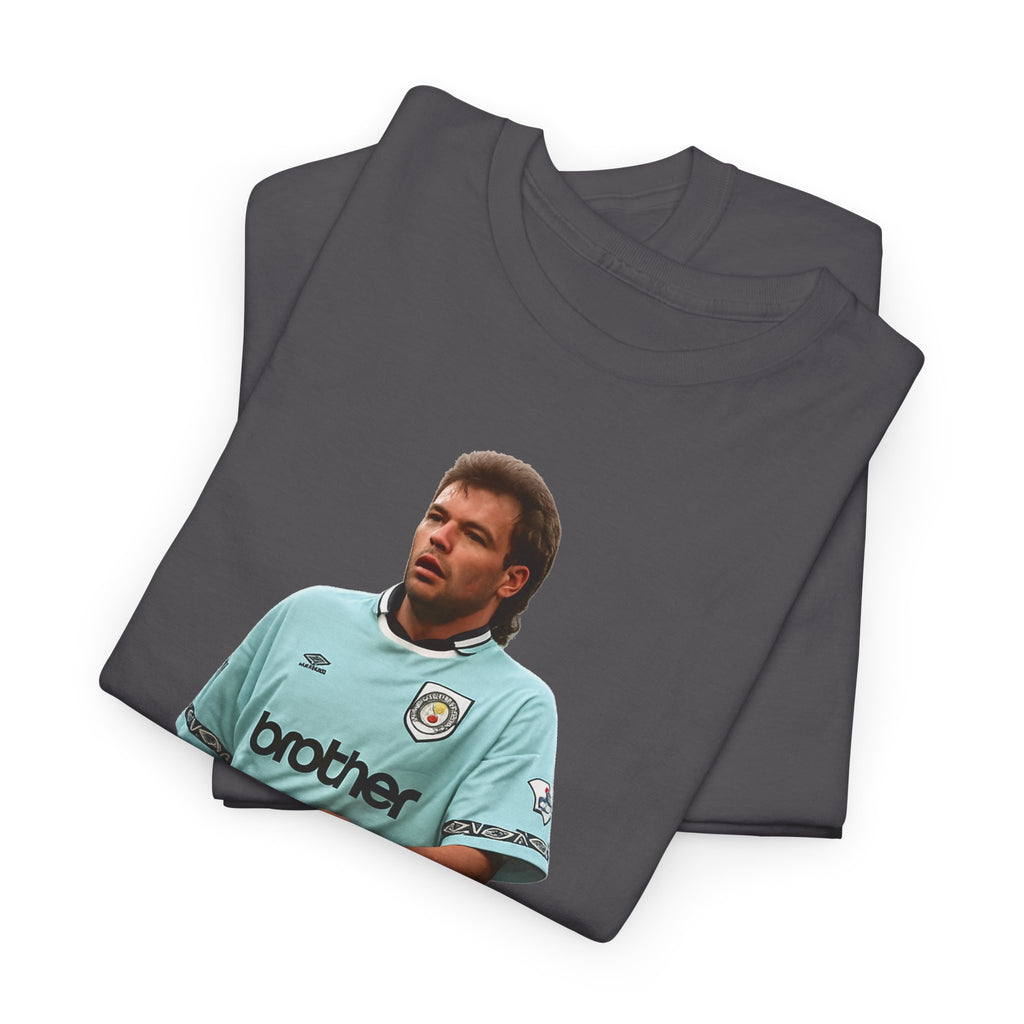 Uwe Rosler Manchester City Legend Graphic Tee - Retro Football Kit Print