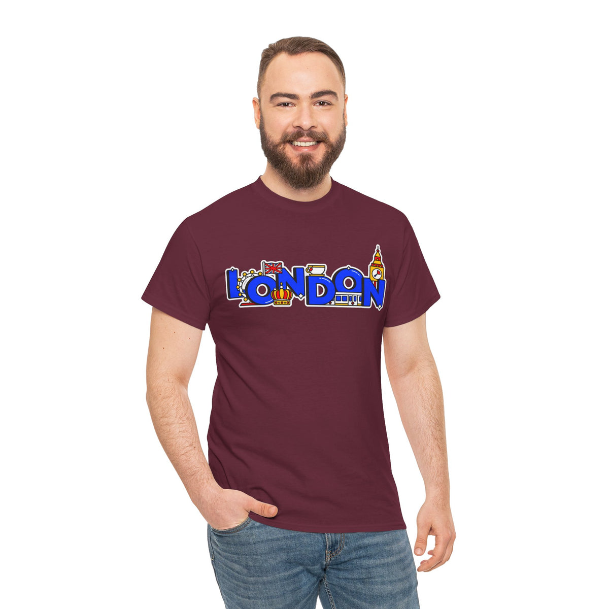 London Cityscape Tee — Illustrated London Landmarks Shirt