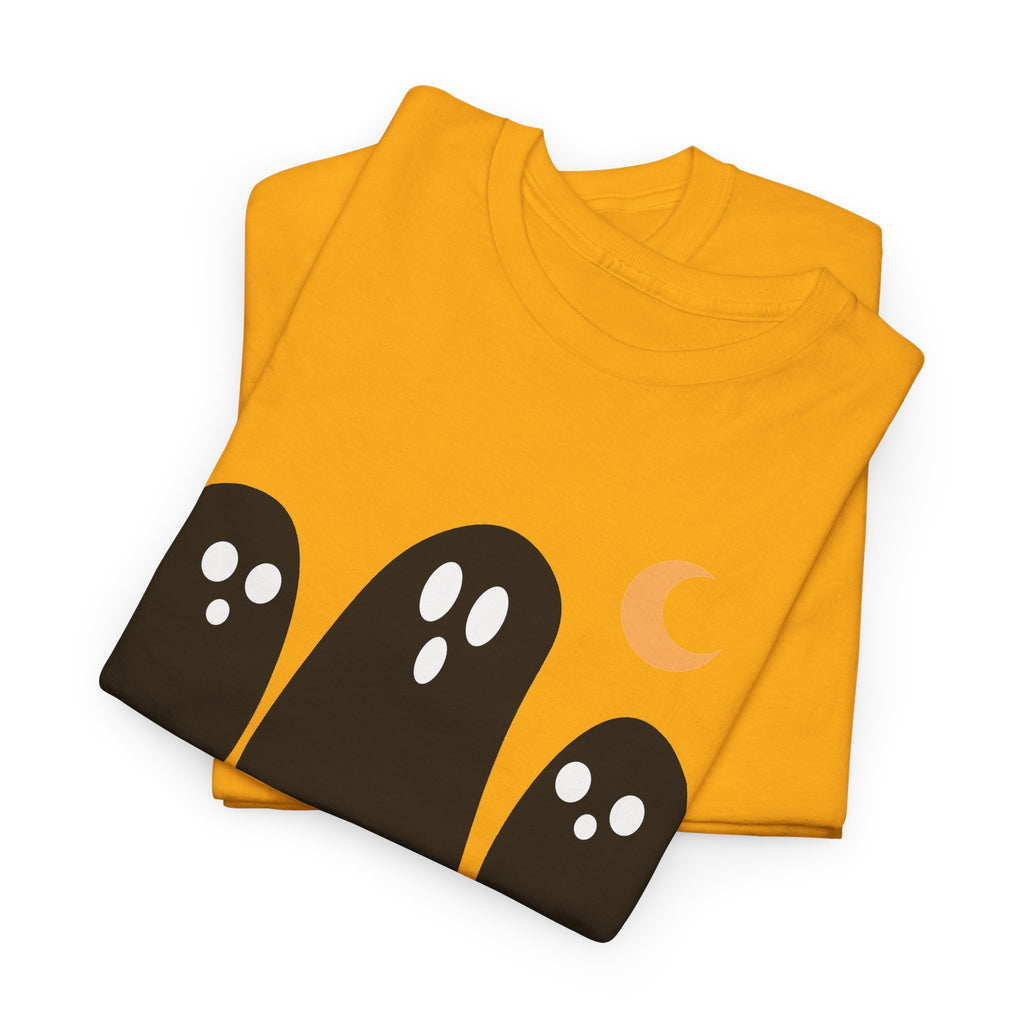 Ghost Trio Moon T-Shirt — Cute Halloween Graphic Tee