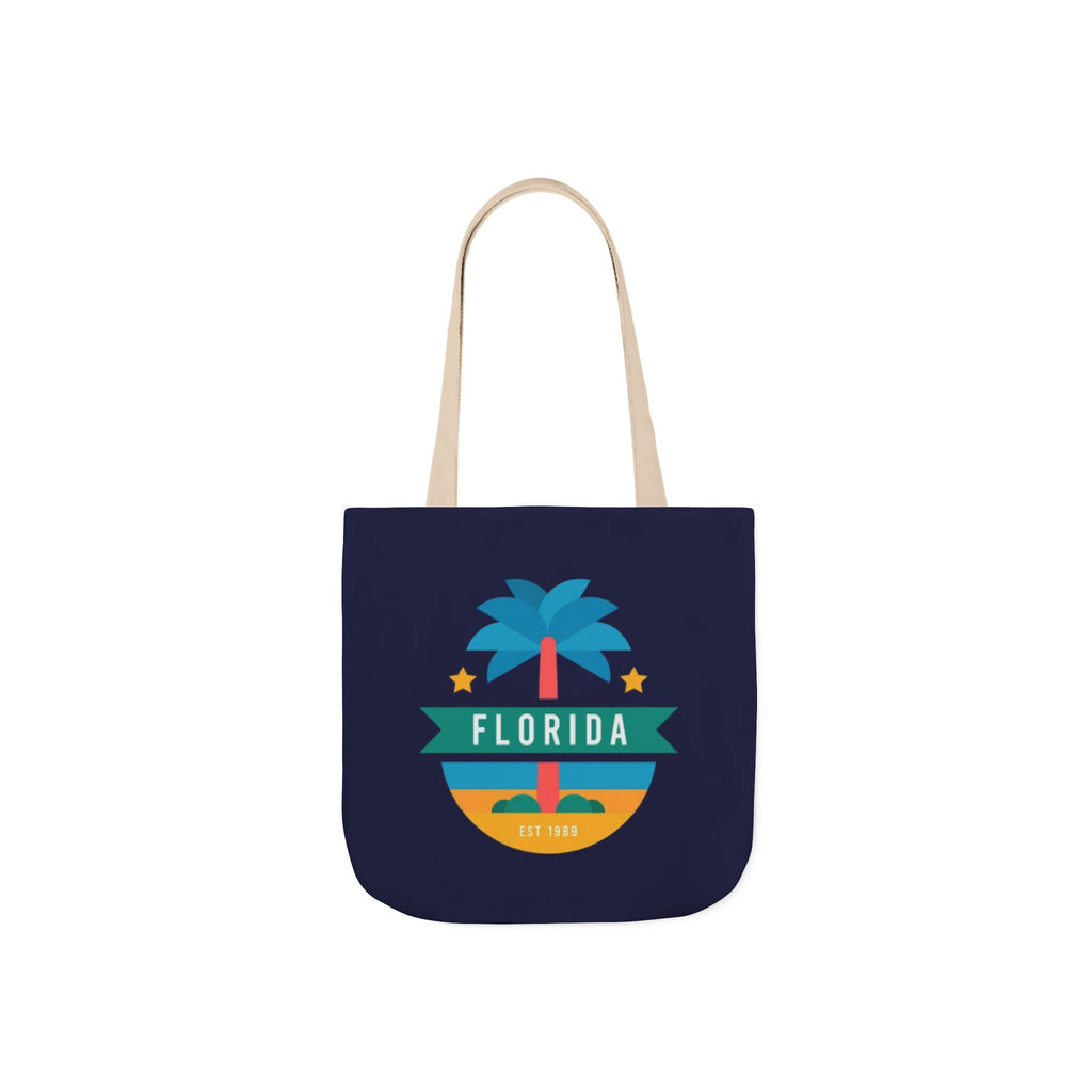 Florida Palm Beach Canvas Tote Bag — Retro Sunshine Travel Tote