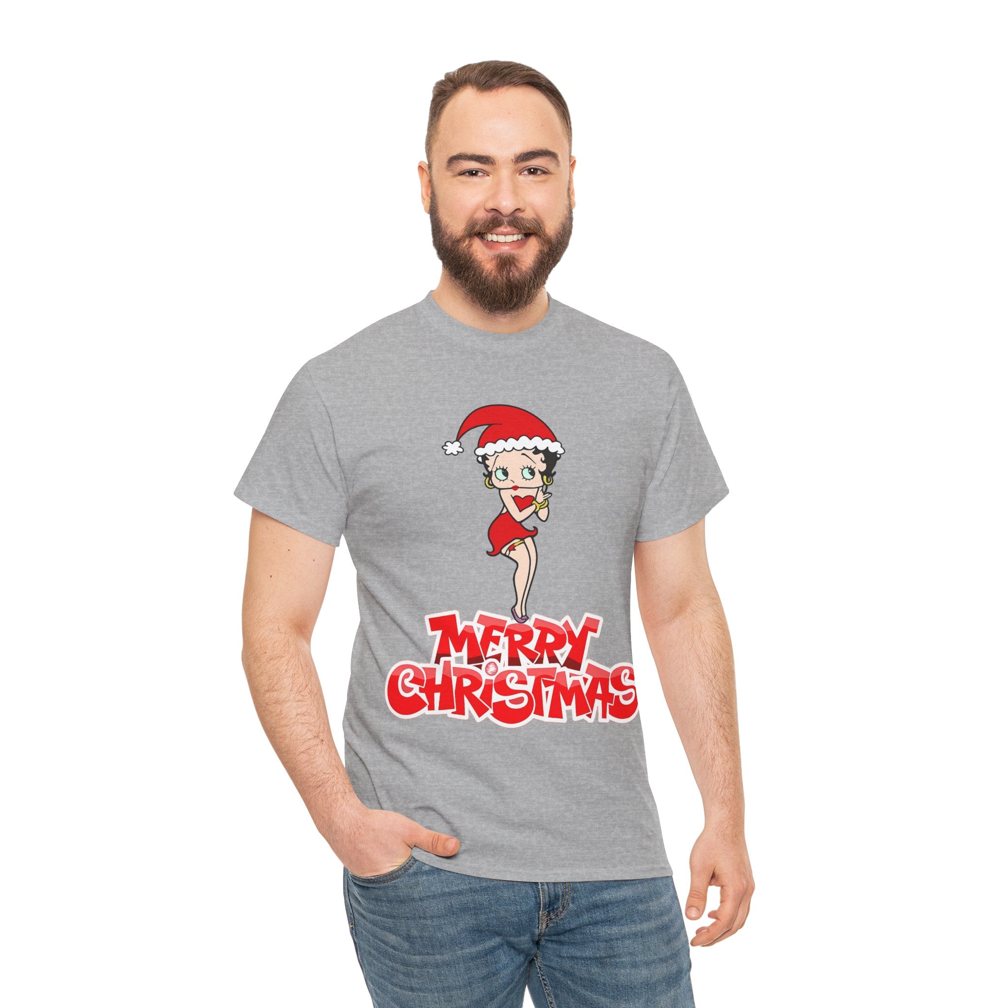 Christmas Betty Boop Tee - 'Merry Christmas' Holiday Graphic Shirt