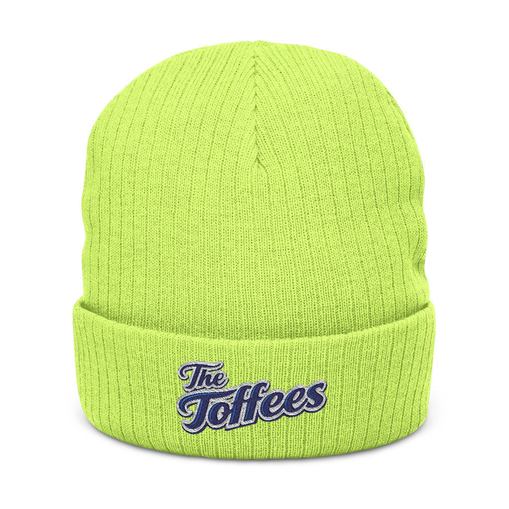 Embroidered 'The Toffees' Ribbed Knit Beanie — Cozy Football Fandom Hat