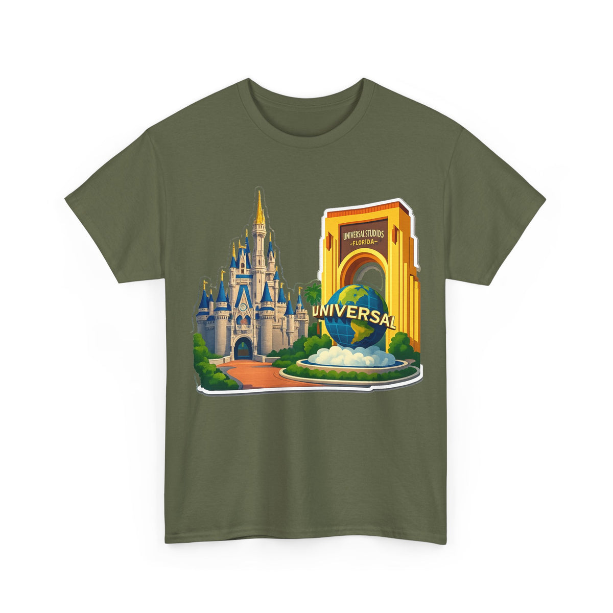 Disney & Universal Orlando Theme Park Travel Souvenir Cotton T-Shirt