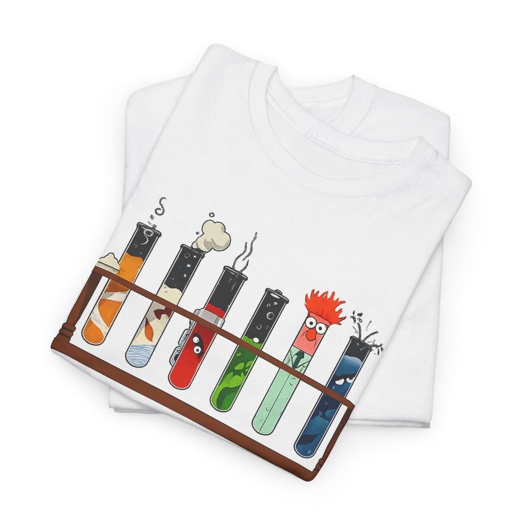 Muppets Beaker Science Test Tube Cats T‑Shirt — Cute Laboratory Cat Illustrations Tee