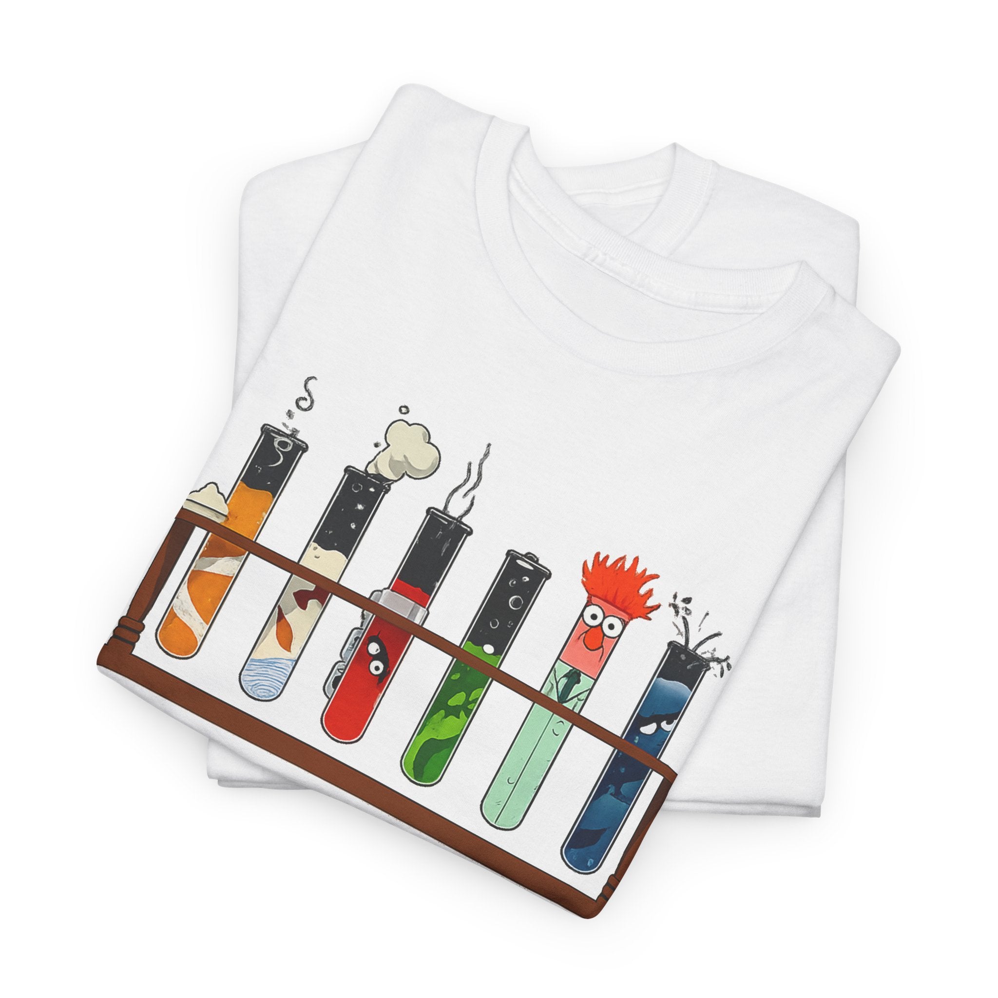 Muppets Beaker Science Test Tube Cats T‑Shirt — Cute Laboratory Cat Illustrations Tee