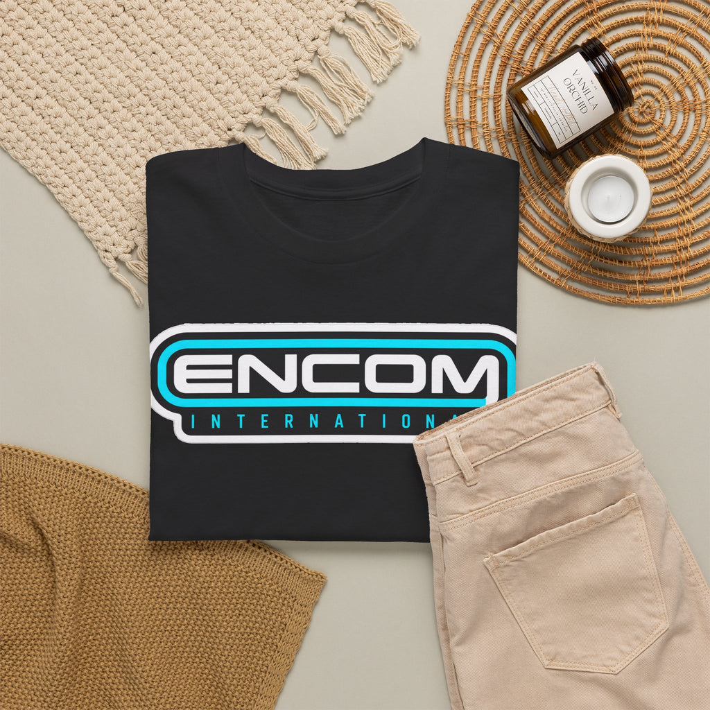 ENCOM International Logo Cotton T-Shirt — Retro Tech Gaming Tee