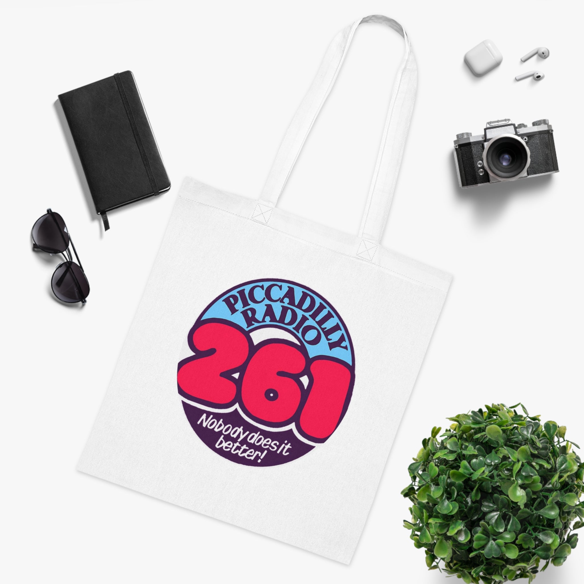 Piccadilly Radio 261 Retro Logo Tote Bag – 'Nobody Does It Better' Cotton Shopper