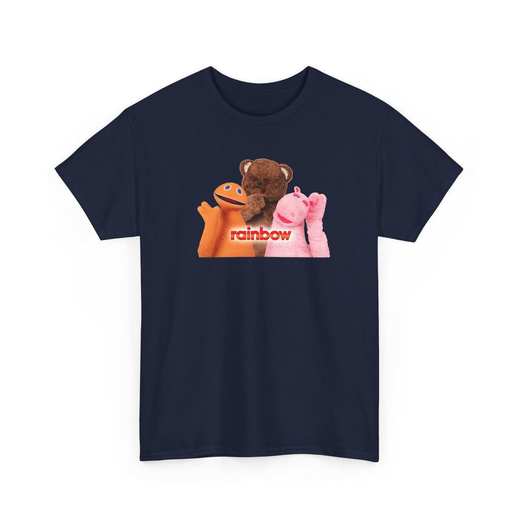 Rainbow Kids TV Zippy, George and Bungle Puppets T-Shirt — Cute Teddy & Hand Puppets Graphic Tee