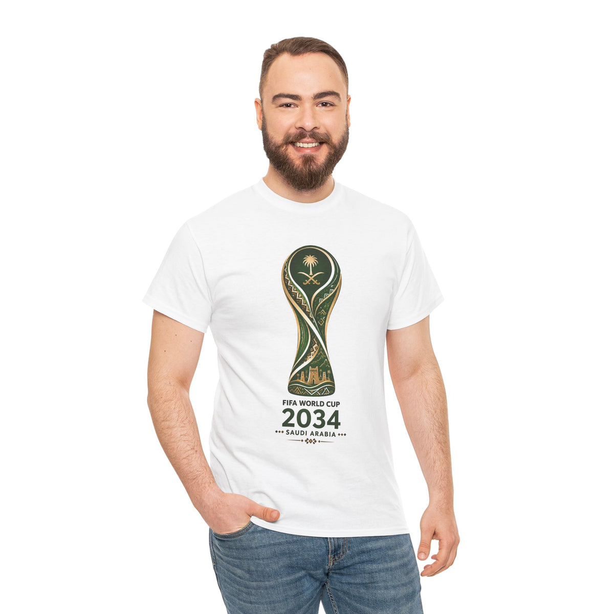 2034 FIFA World Cup Qatar 2034 Trophy Cotton T‑Shirt