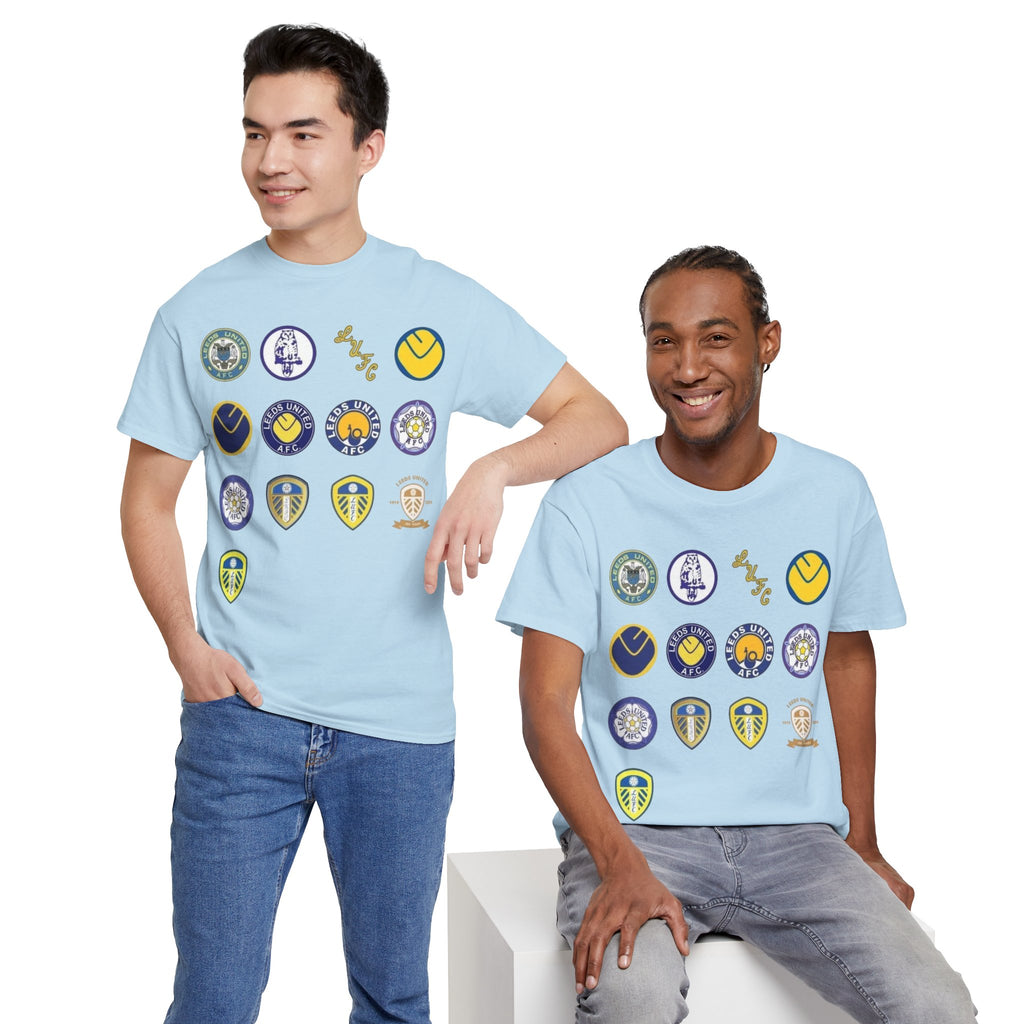 Leeds United Retro Crest Cotton T-Shirt — Vintage Football Club Emblem Tee