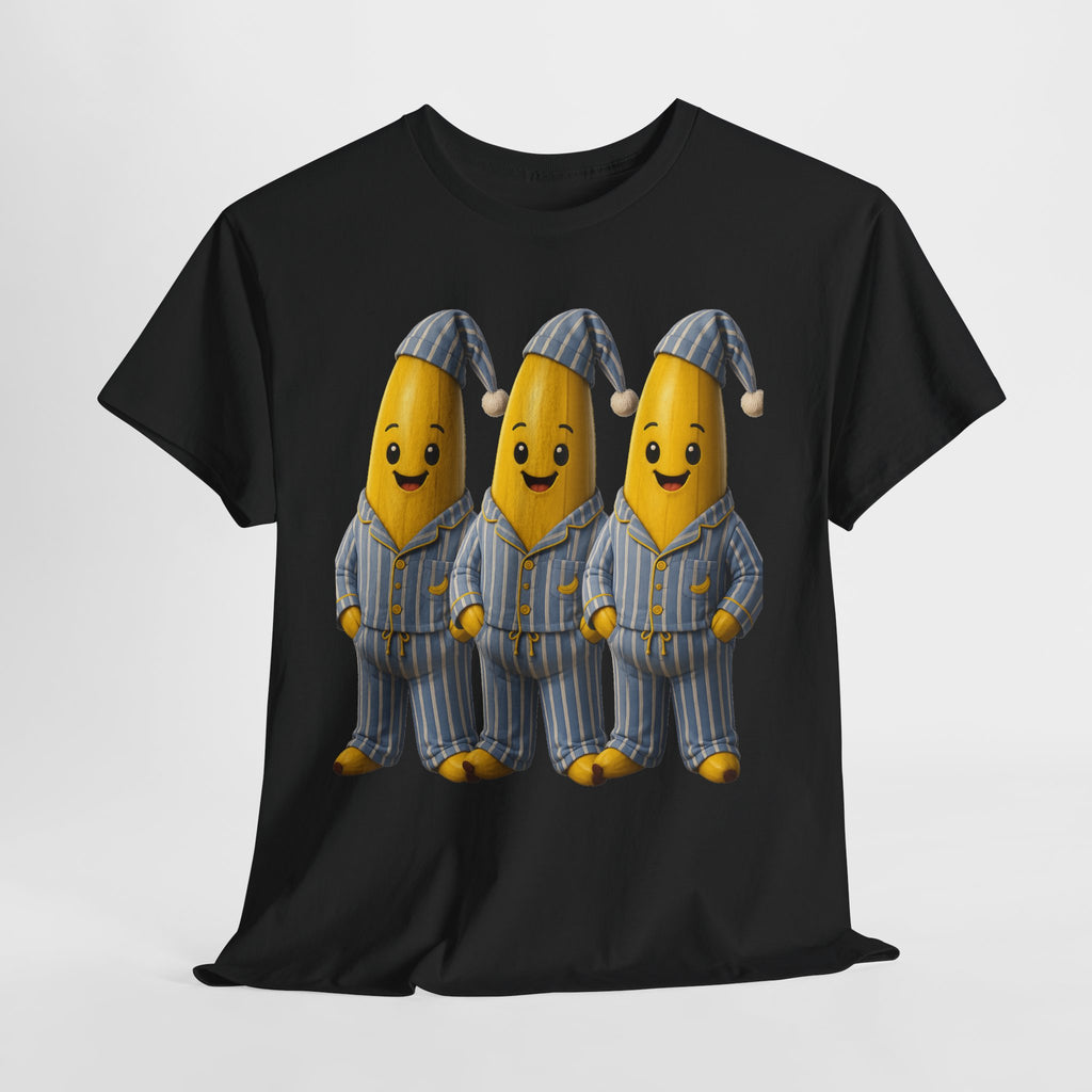 Bananas in Pyjamas – Three Smiling Bananas in Striped Pajamas Graphic T-Shirt