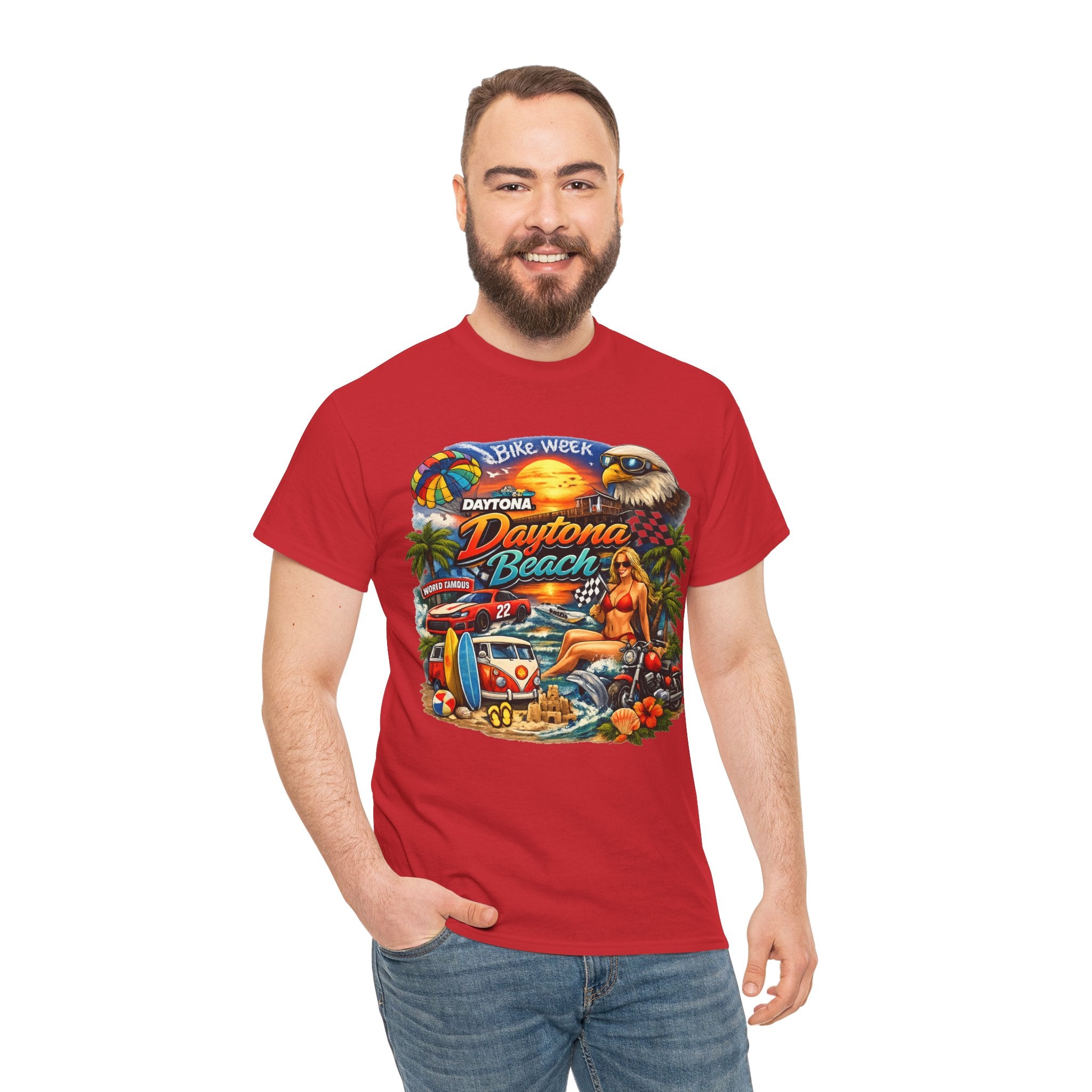 Daytona Beach Vintage Surf T-Shirt — Retro Sunset Palm Beach Tee