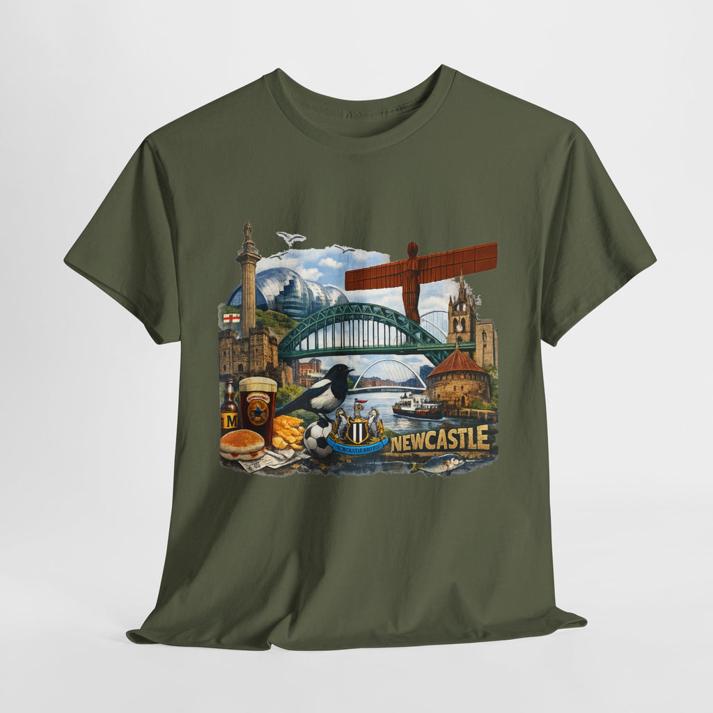 Newcastle Upon Tyne Landmark Tee — Vintage Cityscape T-Shirt