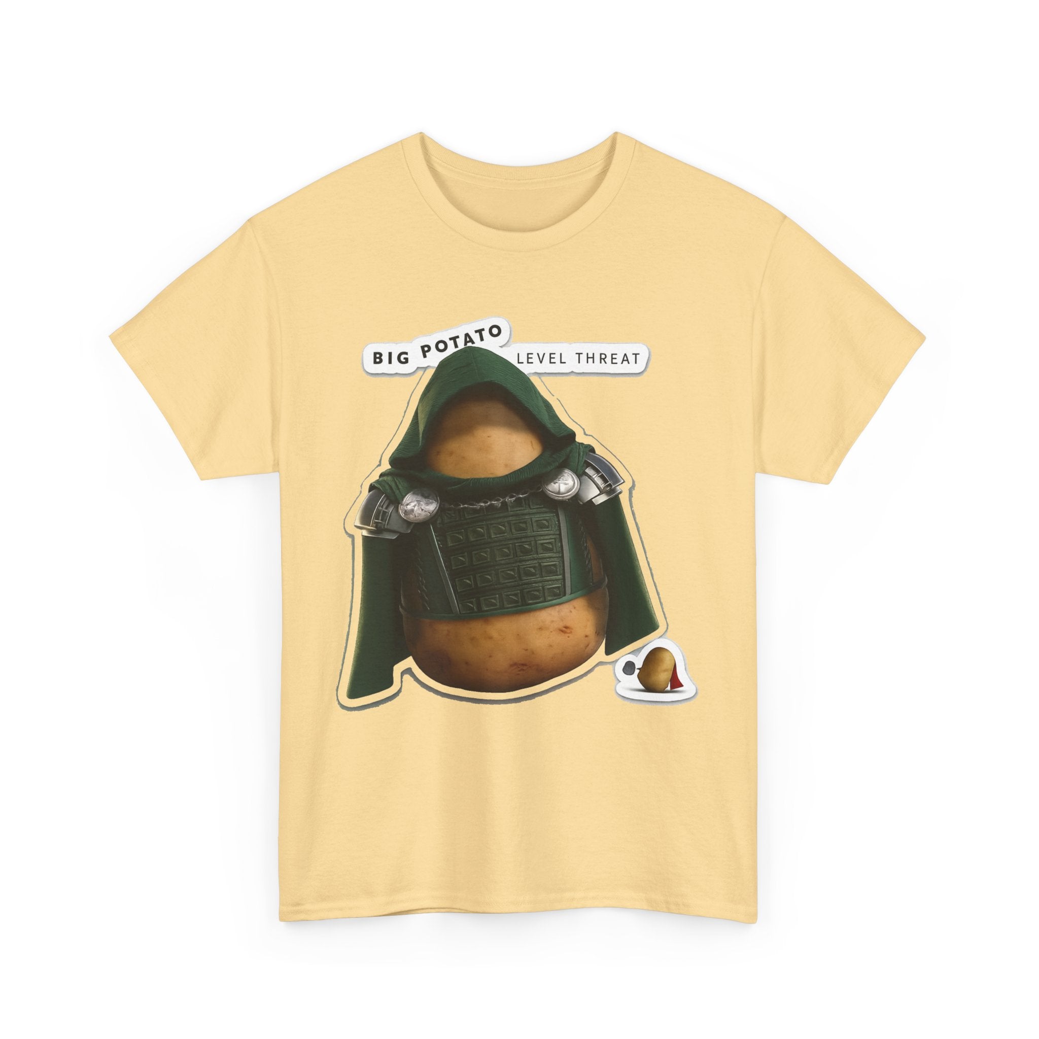 Big Potato "Level Threat" Doom Tee — Funny Potato Soldier Graphic T-Shirt