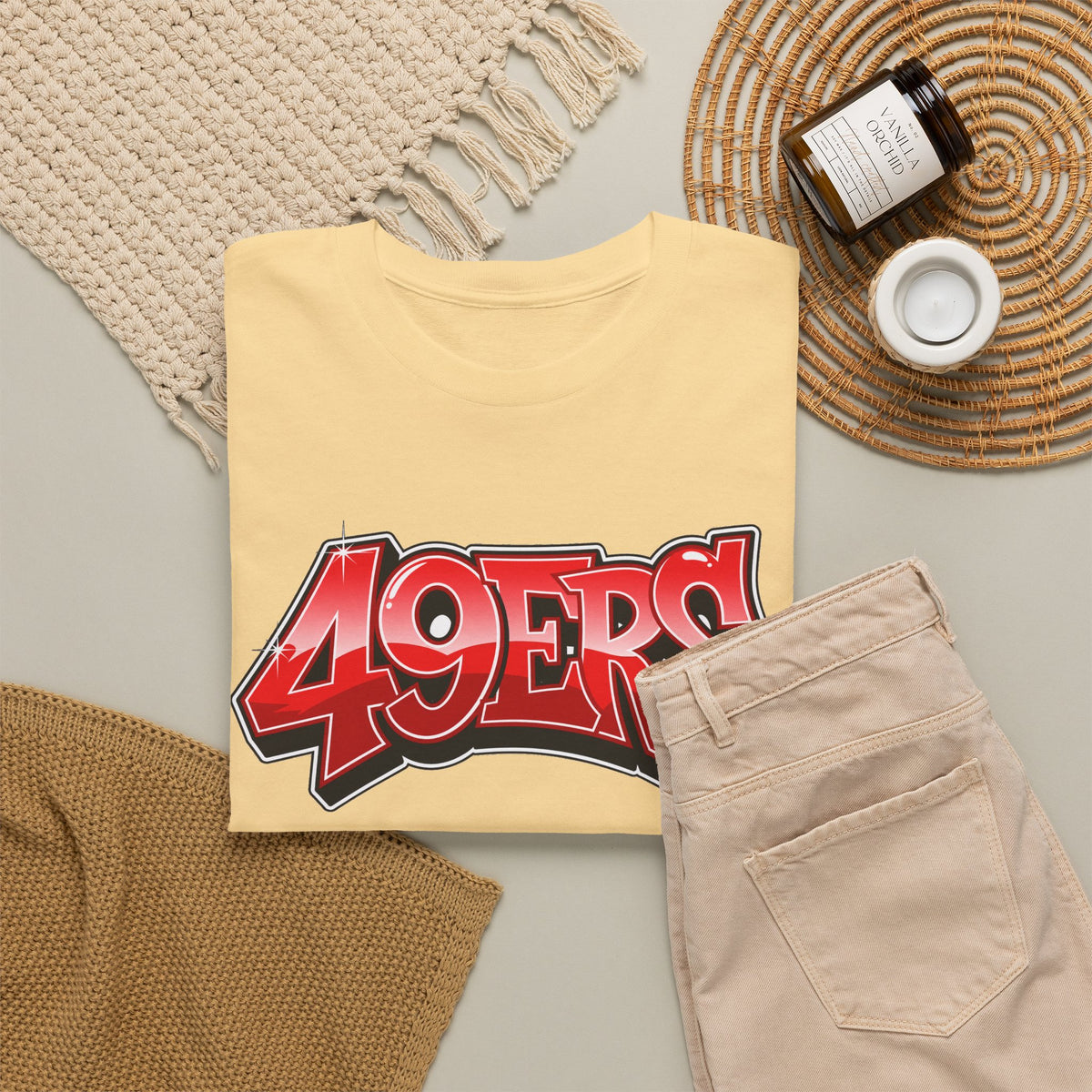 T-Shirt — '49ERS' Red Graffiti Sports Logo Tee