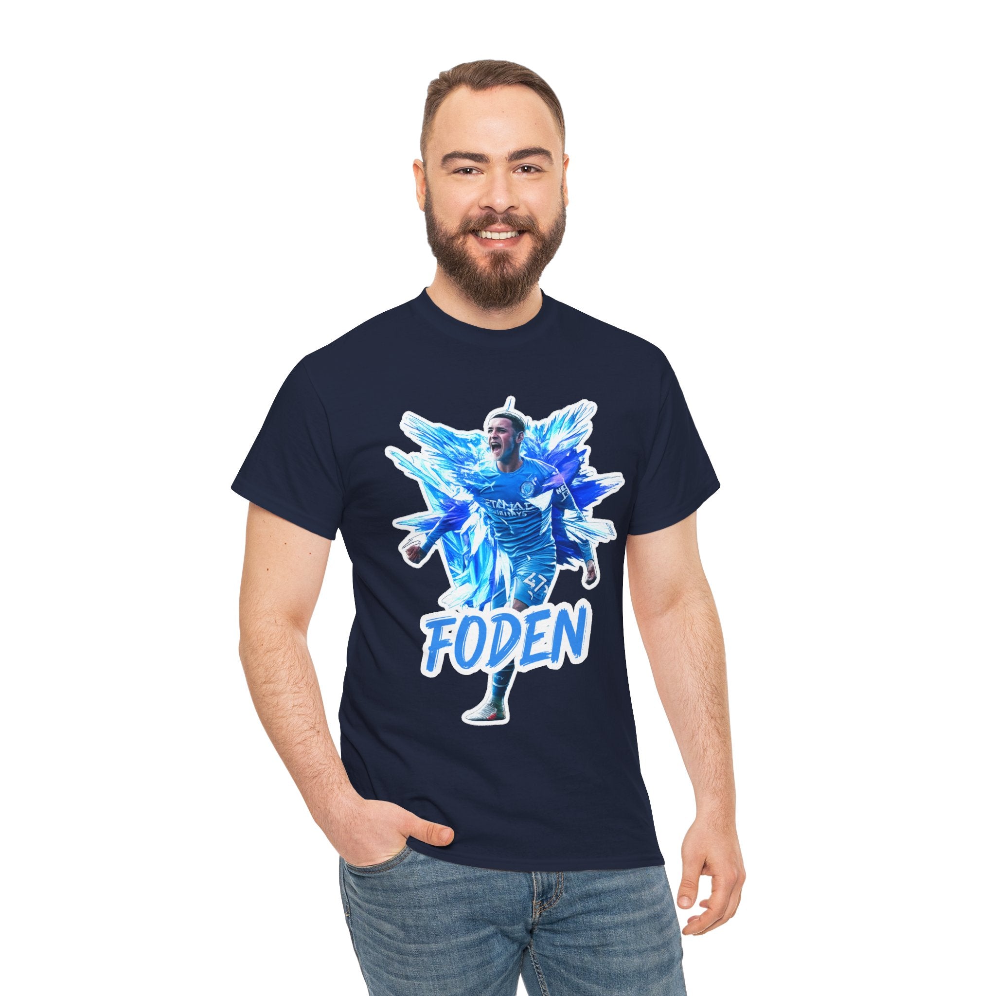 Phil Foden Manchester City Soccer T‑Shirt — Blue Graphic Football Fan Tee