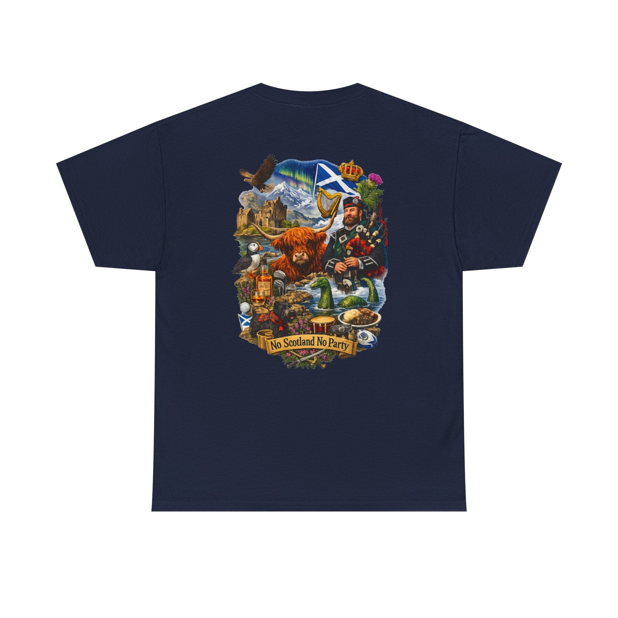 Scotland Collage T-Shirt — "No Scotland No Party" Scottish Heritage Tee