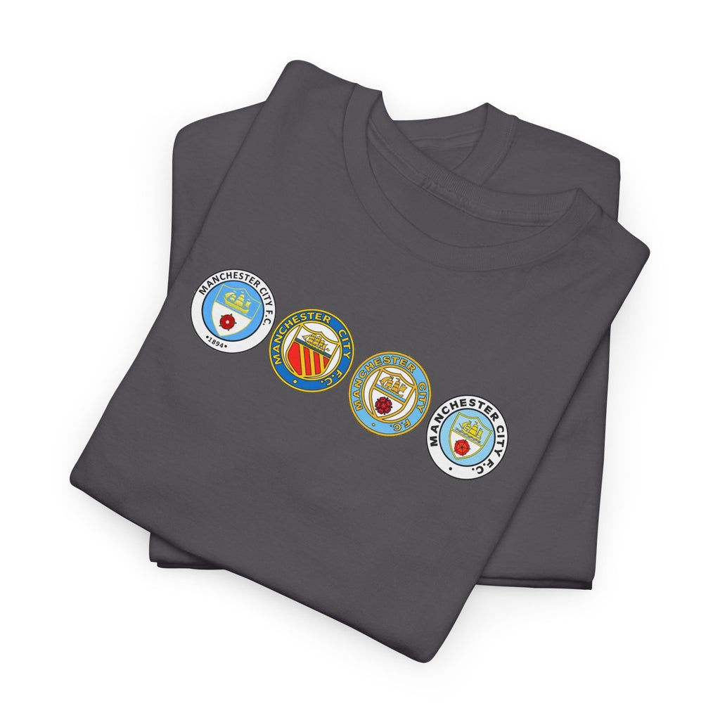 Man City Retro Crest Inspired Cotton T-Shirt