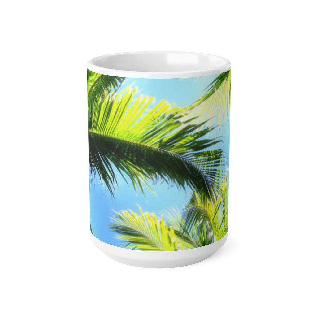 Palm Tree Coffee Mug – Tropical Beach 11oz & 15oz Ceramic Cups