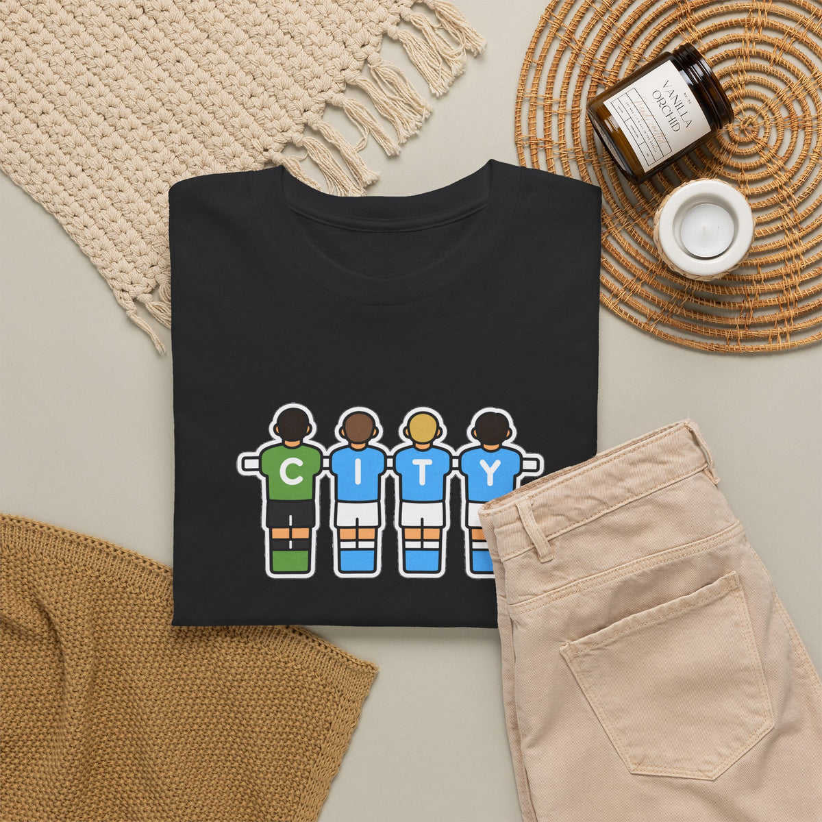 City Soccer Team Tee — Retro Foosball Players Graphic T-Shirt