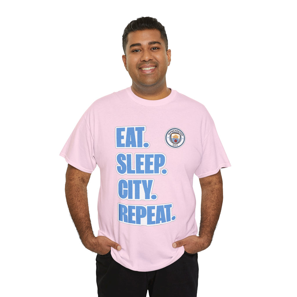 Eat. Sleep. City. Repeat. T‑Shirt — Manchester City Fan Tee