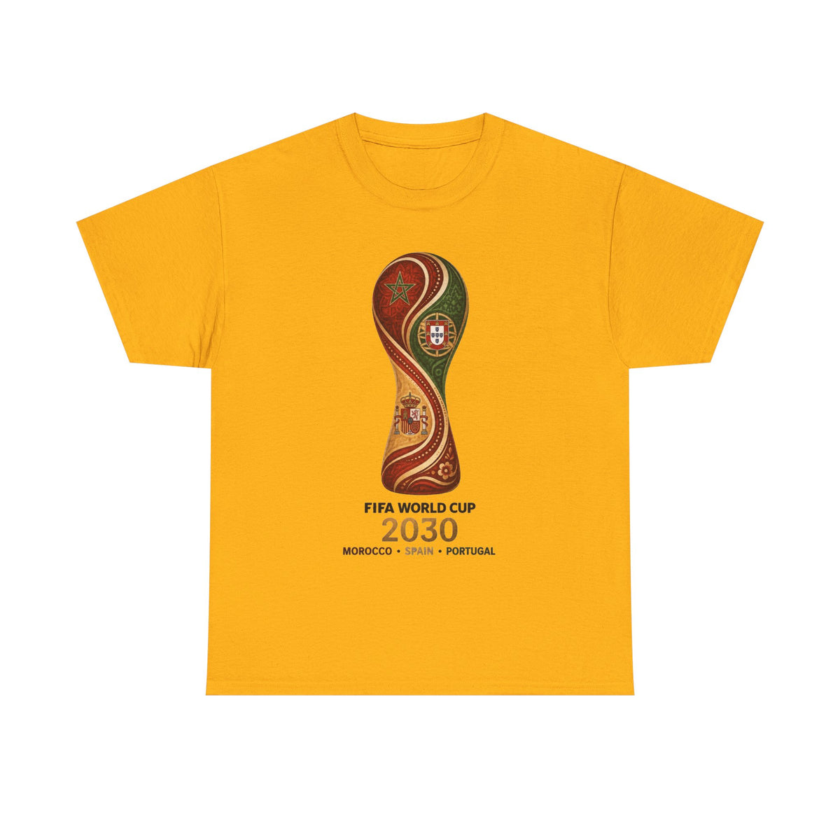 FIFA World Cup 2030 Trophy T-Shirt — Morocco Spain Portugal Official Design