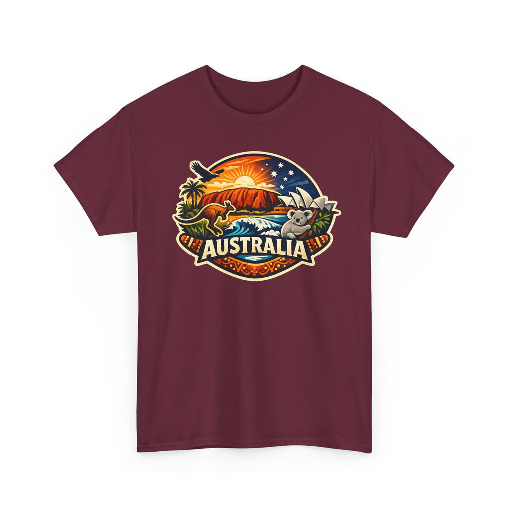 Australia Sunset Vintage Tee — Kangaroo & Surf Badge