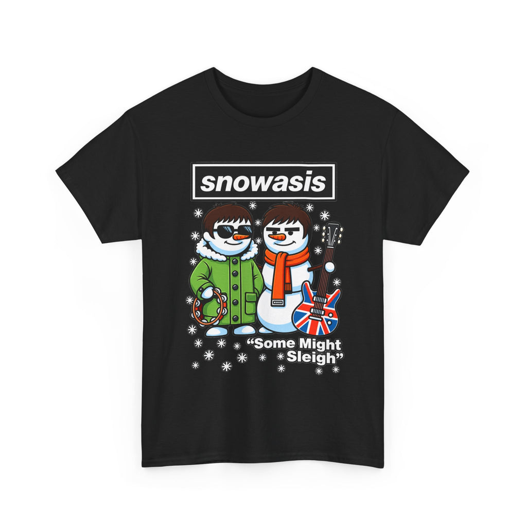 Snowasis ‘Some Might Sleigh’ Christmas Snowman #Oasis Inspired Cotton T-Shirt / Tee