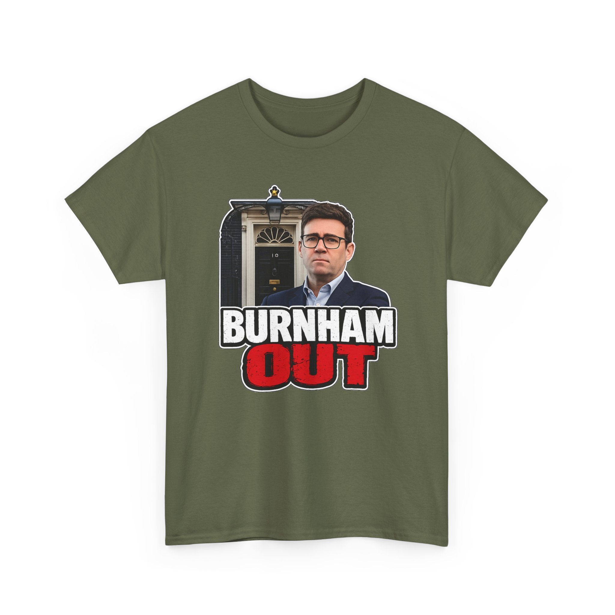 Andy Burnham Out Political Satire T‑Shirt — "Burnham Out" Protest Tee
