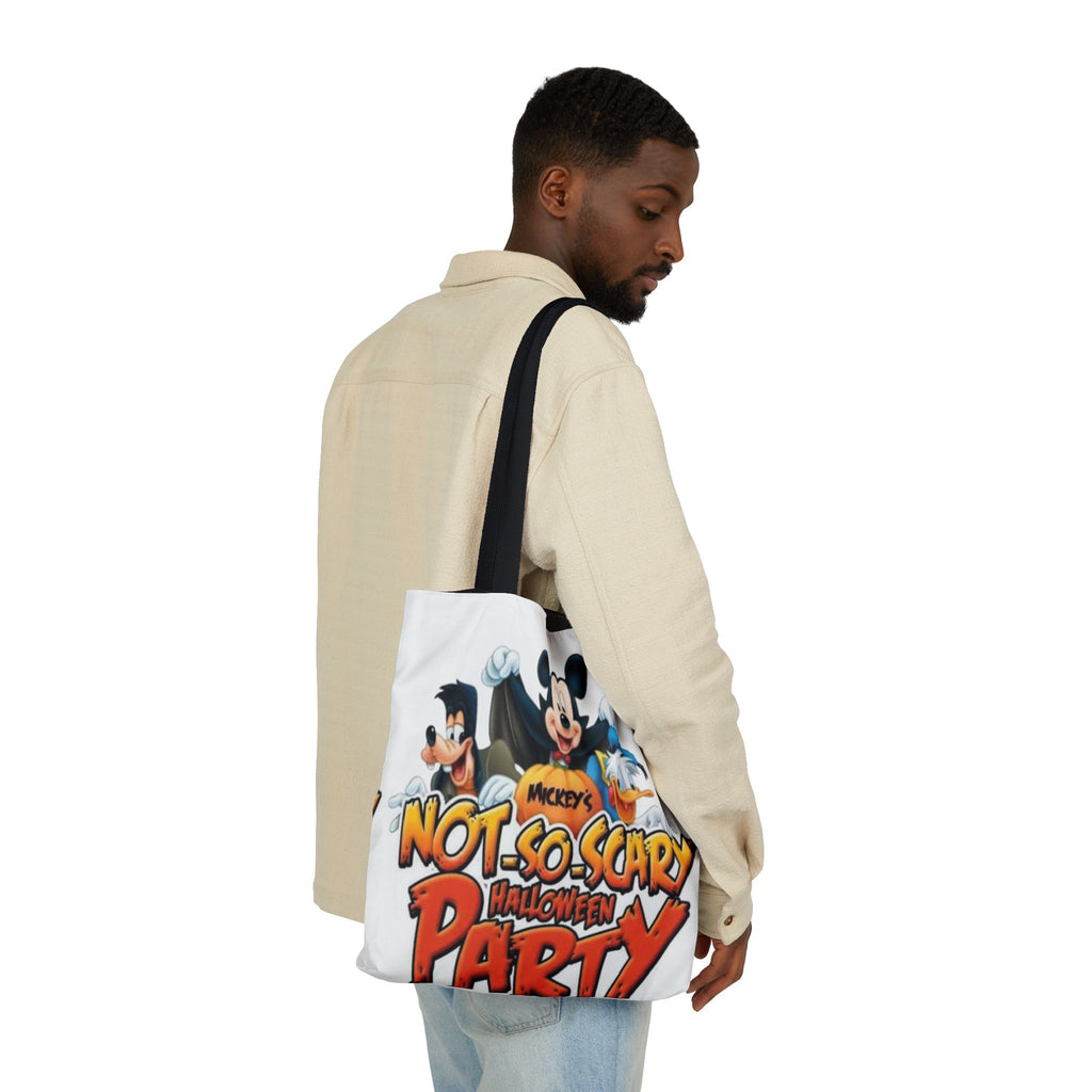 Halloween Party Canvas Tote Bag — "Not-So-Scary Halloween Party" Graphic