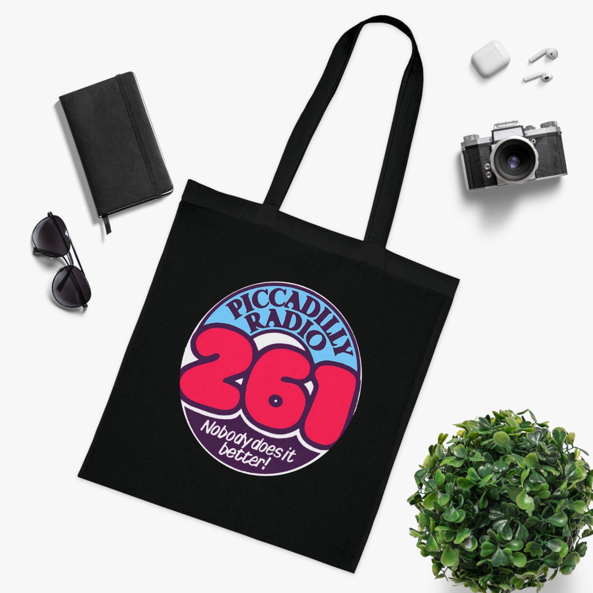 Piccadilly Radio 261 Retro Logo Tote Bag – 'Nobody Does It Better' Cotton Shopper