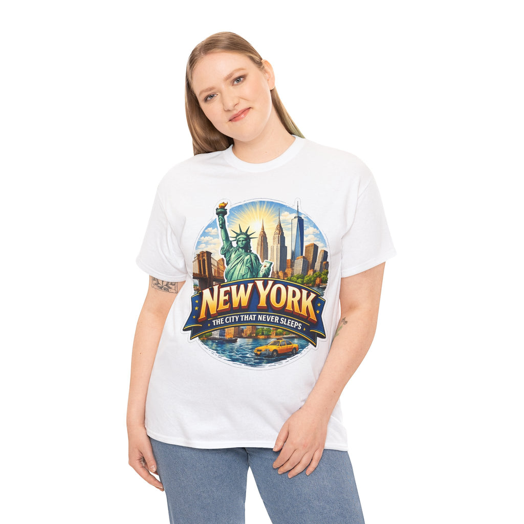 New York City T-Shirt - 'The City That Never Sleeps' Vintage Skyline Tee