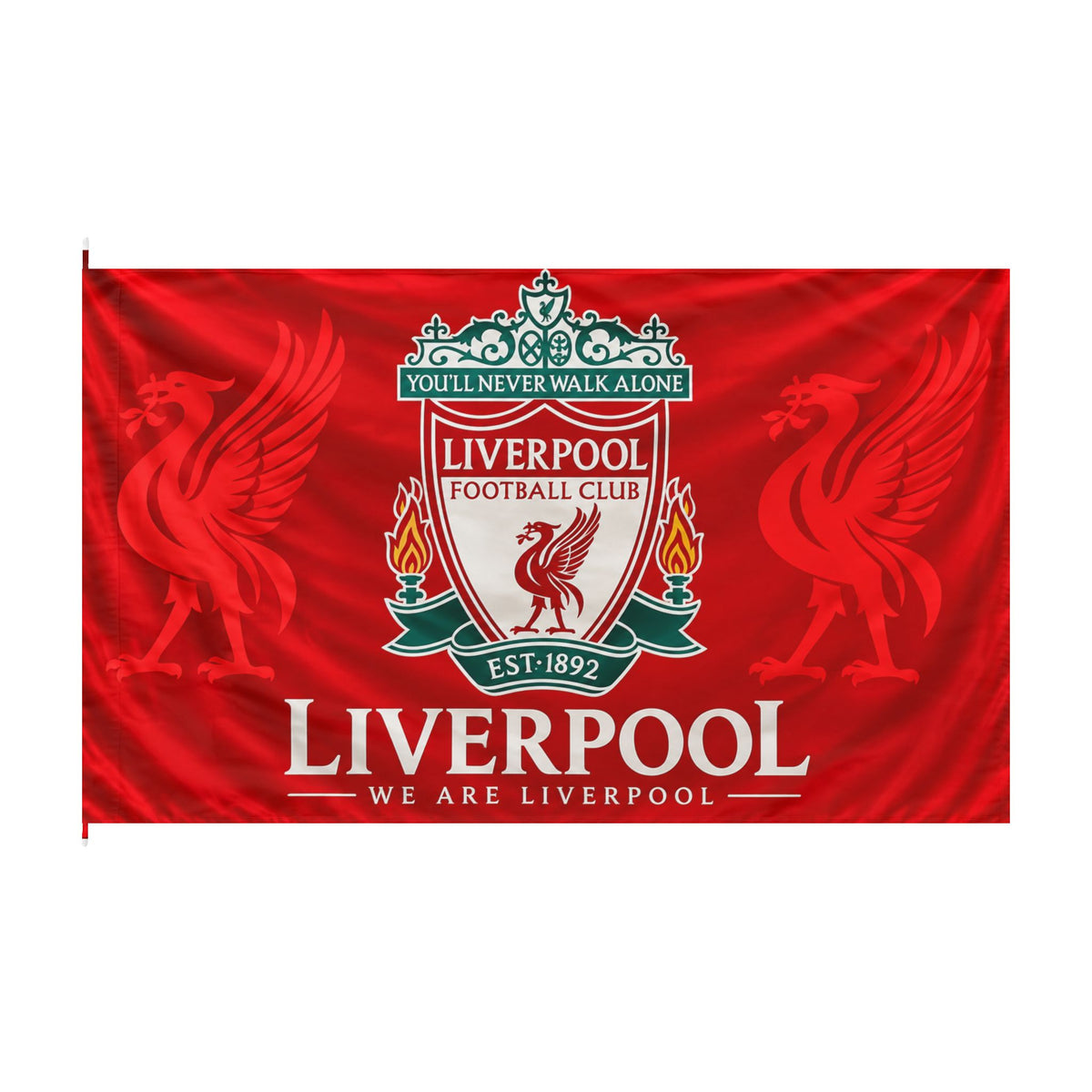 Liverpool Football Club Double-Sided Fan Flag — 'You'll Never Walk Alone'