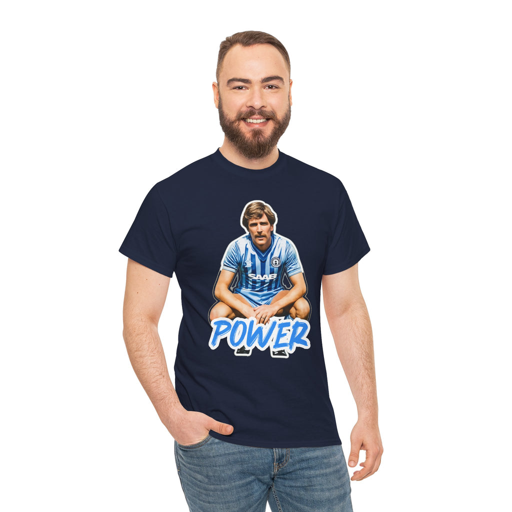 Paul Power Manchester City Legend Player Graphic Tee — Retro Football Jersey Design