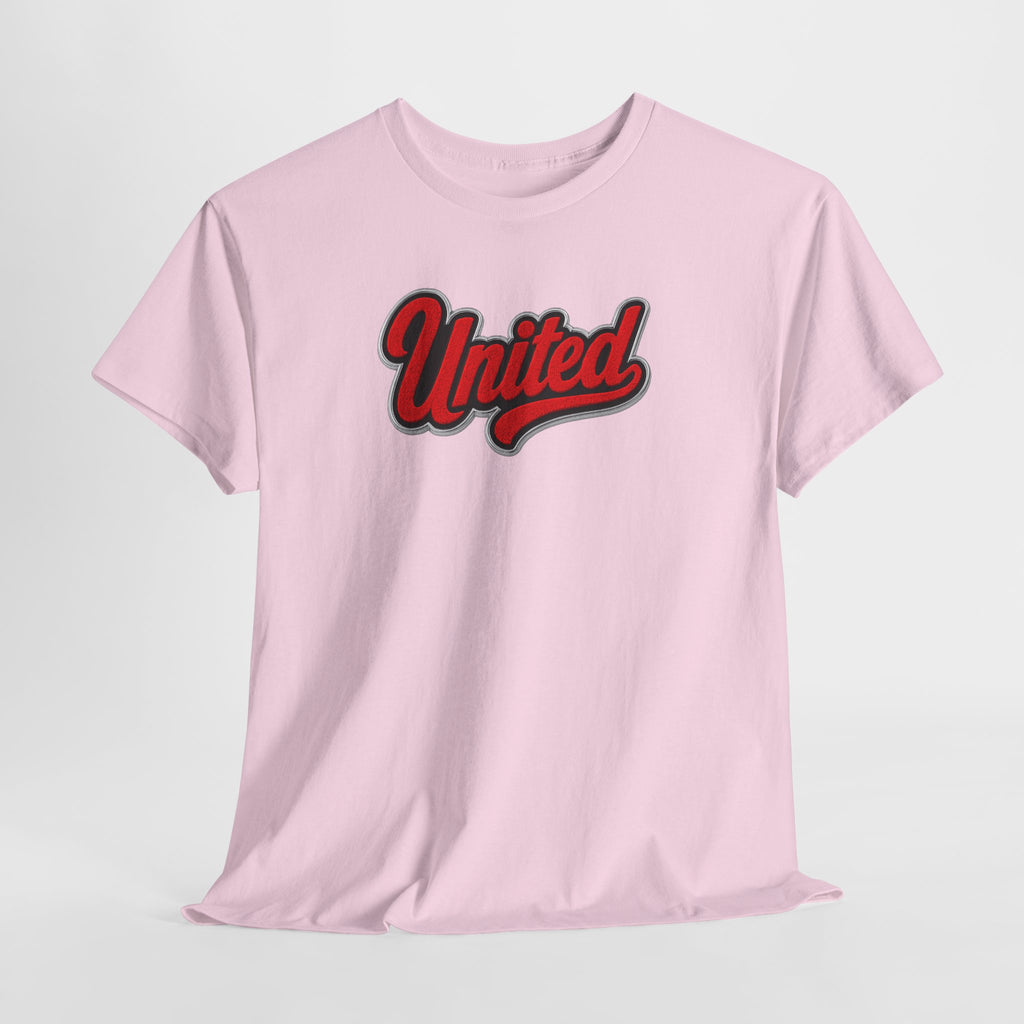 United Retro Script Tee — Vintage Red Logo T‑Shirt