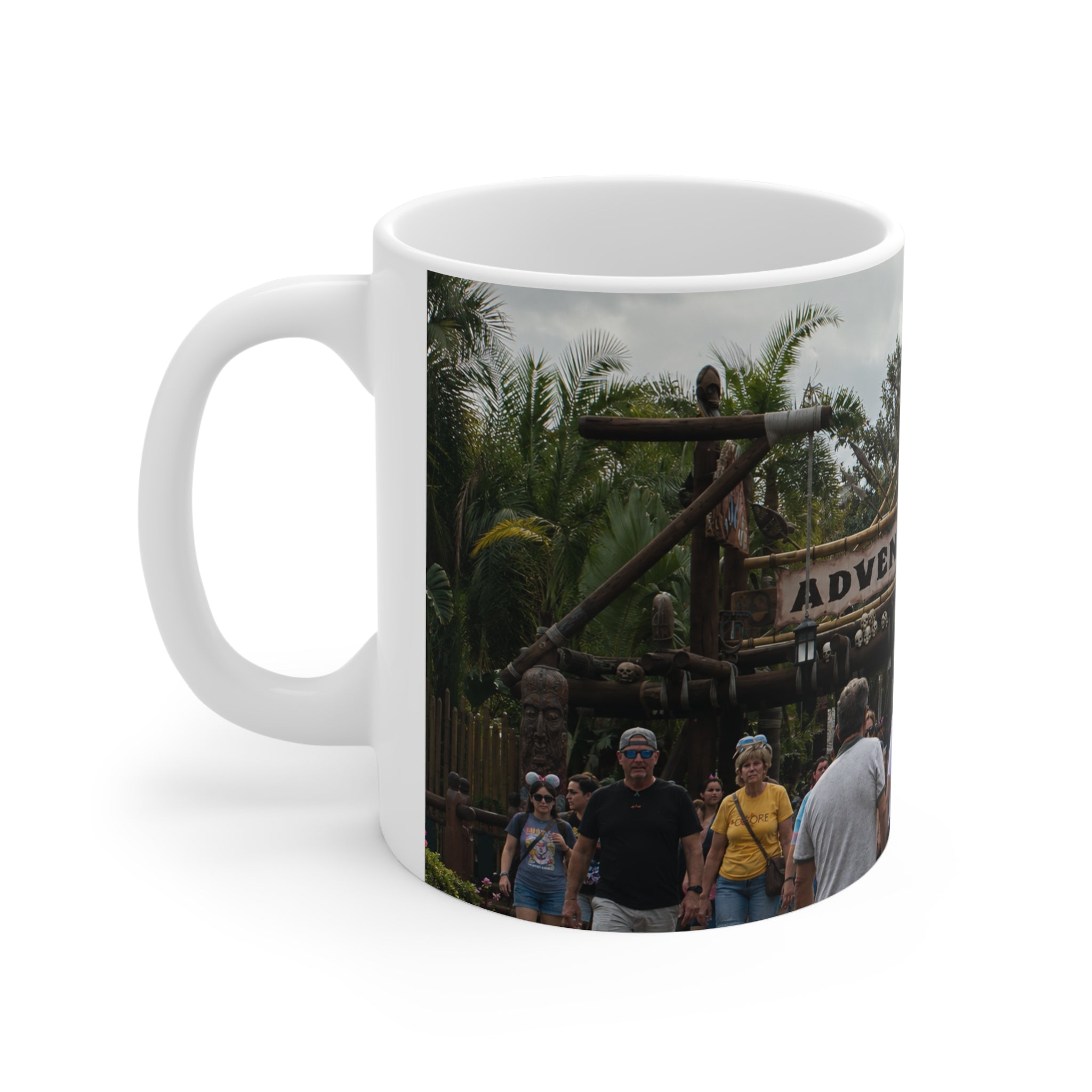 Adventureland Entrance Photo Ceramic Mug — Theme Park Travel Souvenir (11oz & 15oz)