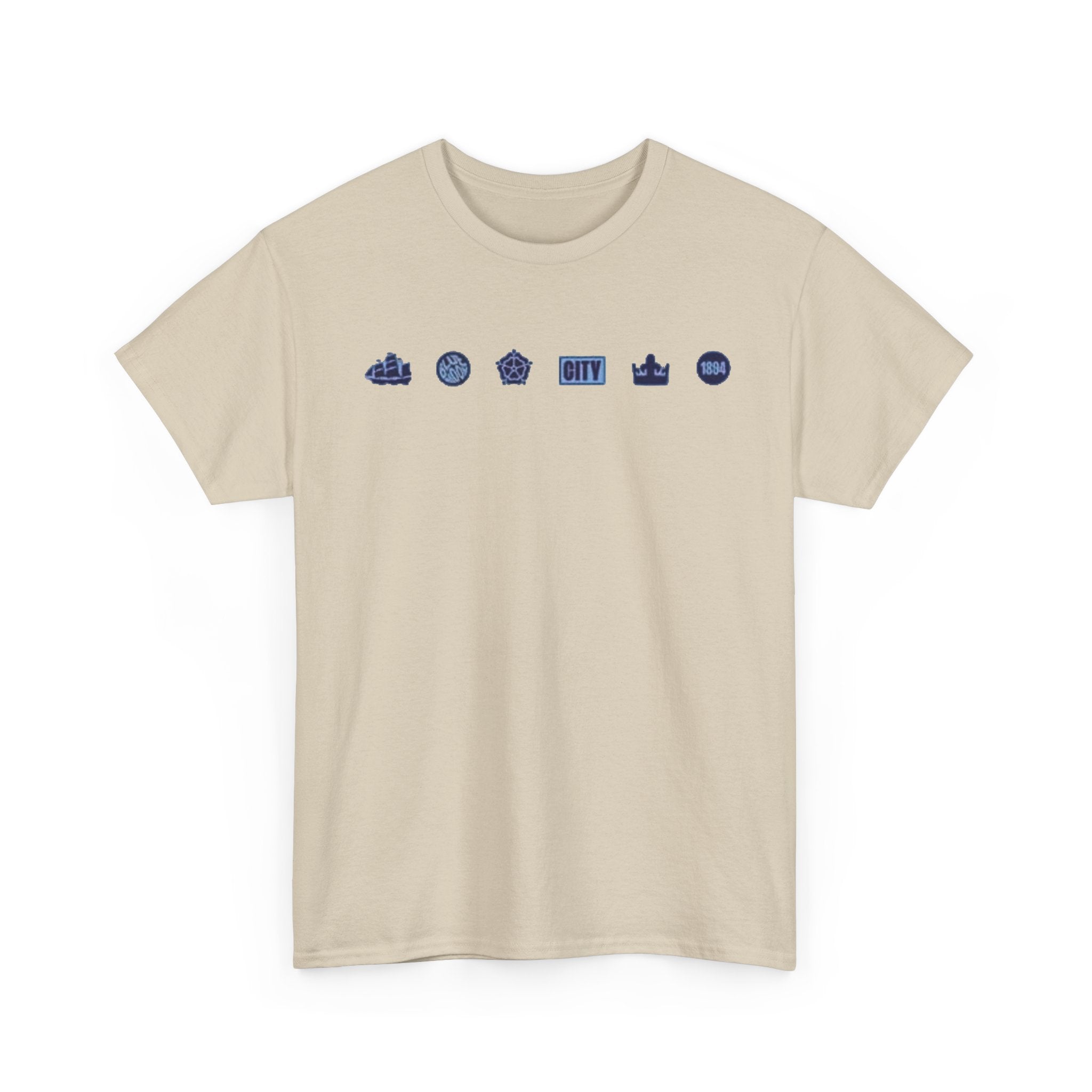Manchester City Minimal City Icons Tee — Navy Skyline Icons Chest Print