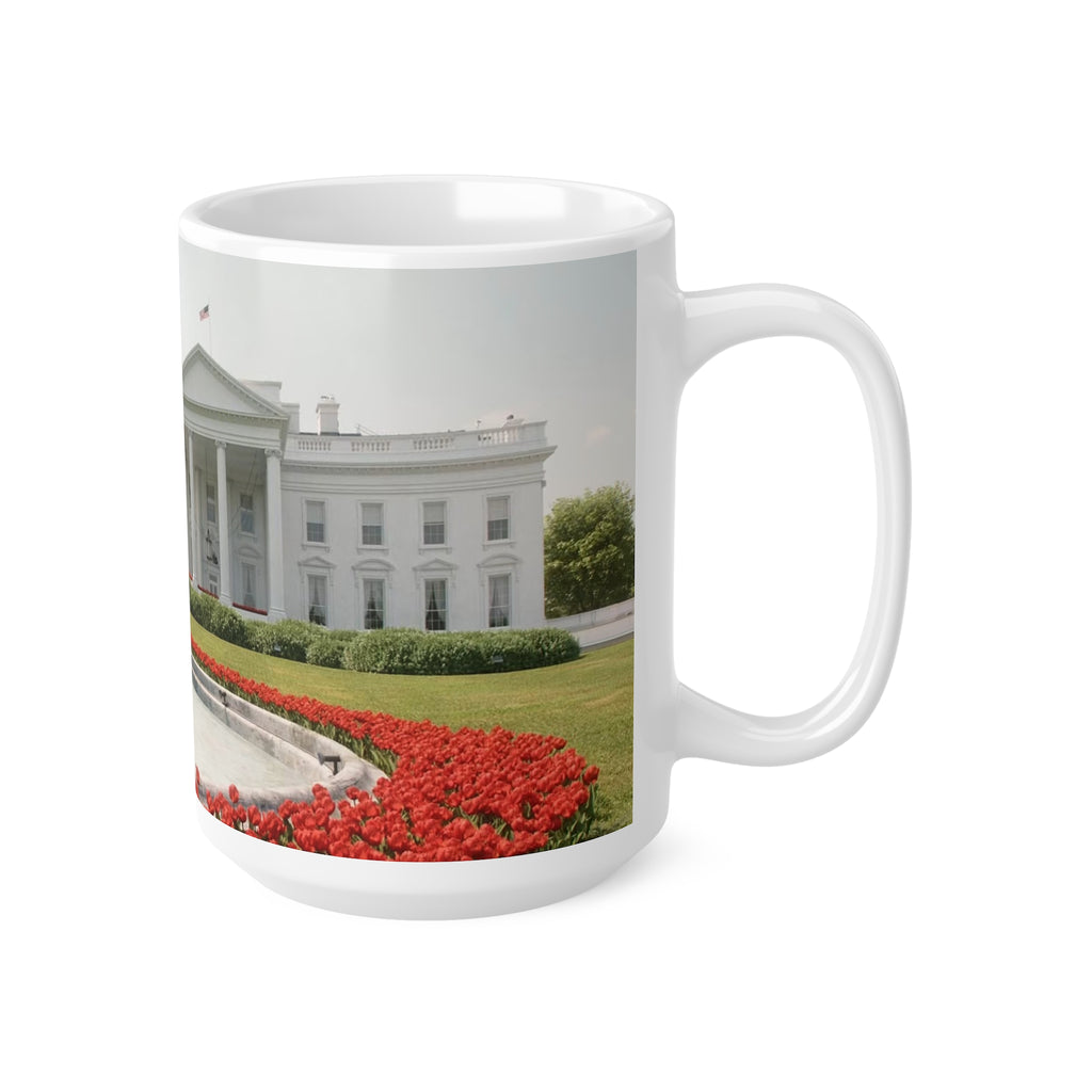 White House Garden Scenic Ceramic Coffee Mug — 11oz & 15oz